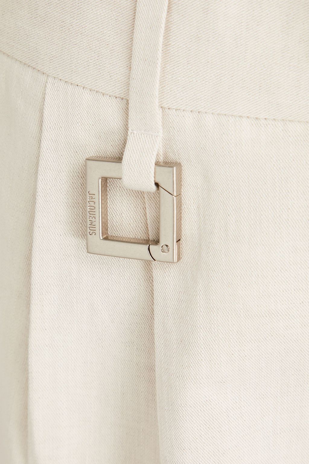 JACQUEMUS Rond Carré pleated cotton and linen-blend twill chino shorts