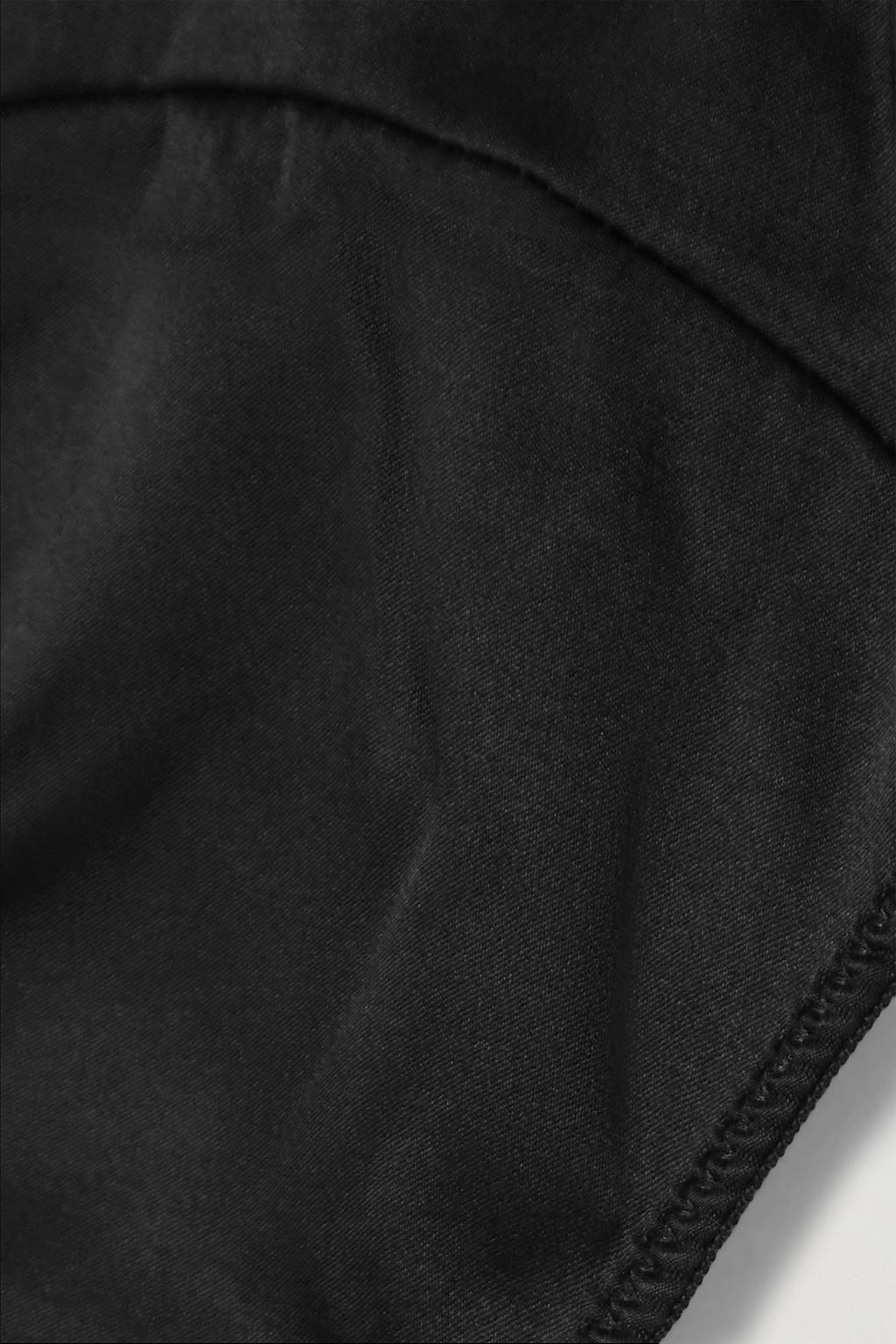 KIKI DE MONTPARNASSE 스트레치 실크 서스펜더 텅 팬티