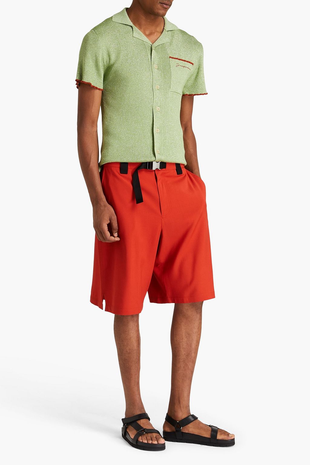 JACQUEMUS شورت Meio من التويل مزود بحزام
