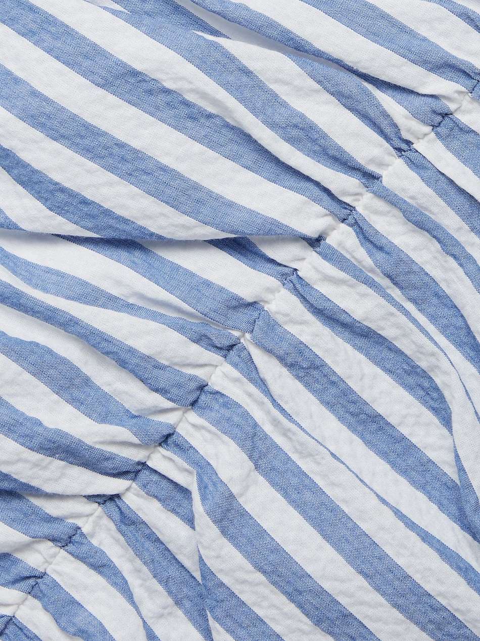 perrin ruched striped cotton-blend cloqué maxi dress