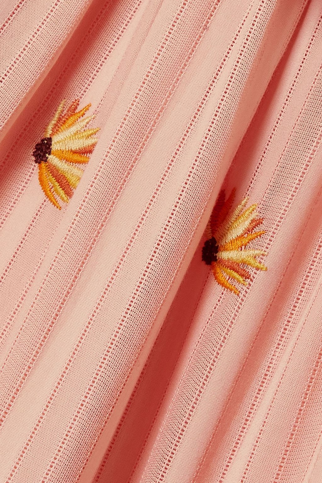 LUG VON SIGA Sophie pleated tiered embroidered cotton-poplin maxi dress