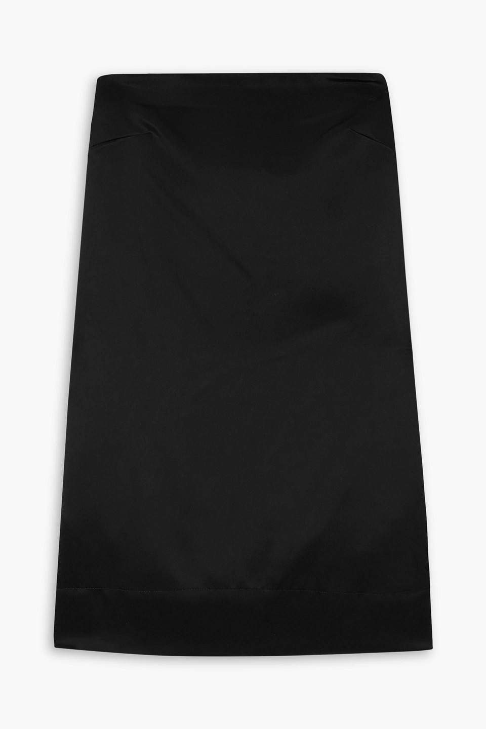 Esse Studios Mono Column Strapless Satin Mini Dress In Black