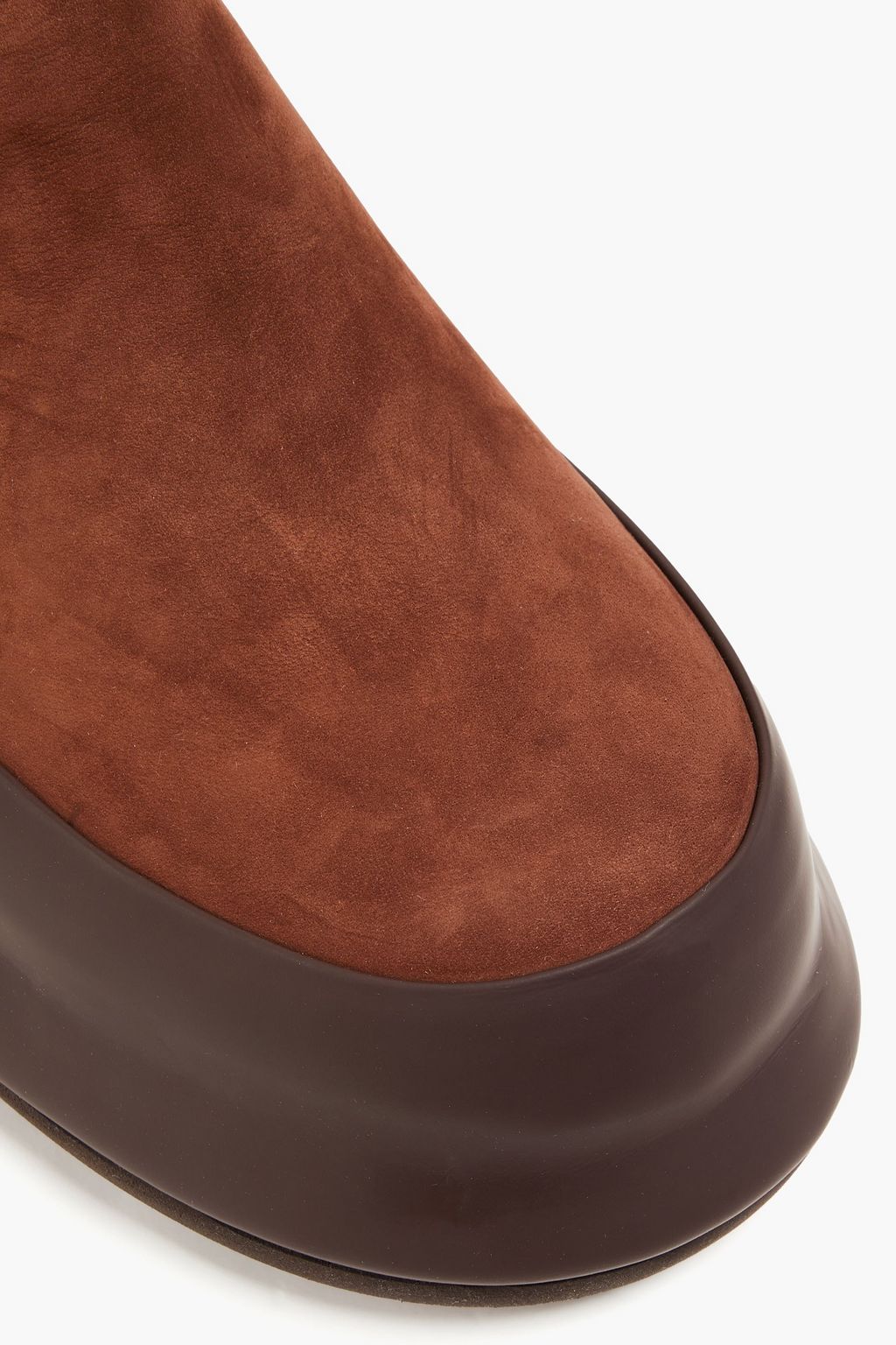 JACQUEMUS Goia suede and matte-leather slippers