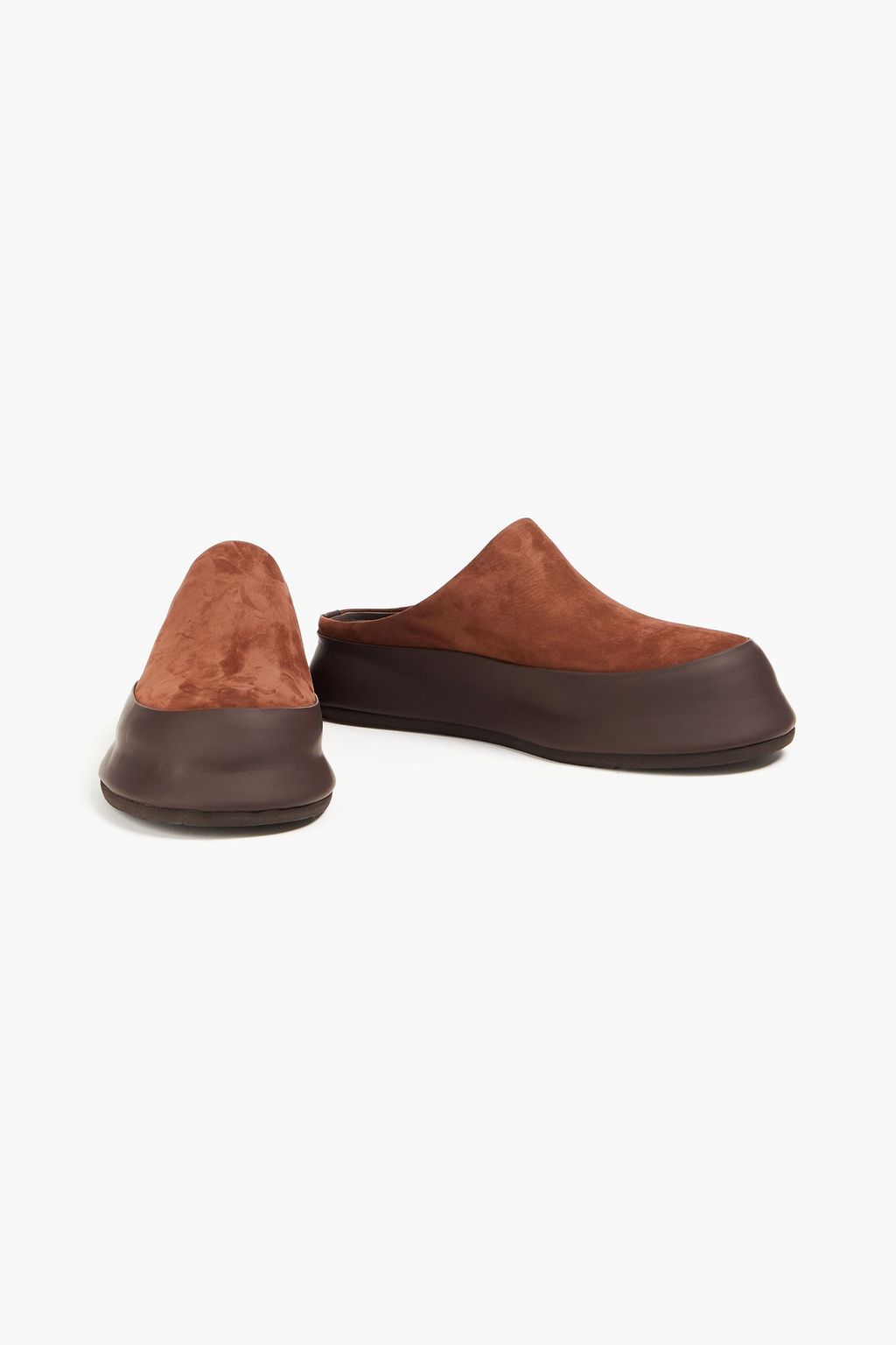 JACQUEMUS Goia suede and matte-leather slippers