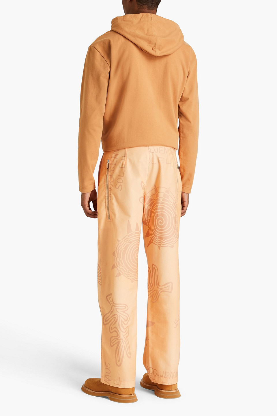 Jacquemus Banho Printed Cotton-canvas Pants In Pastel Orange