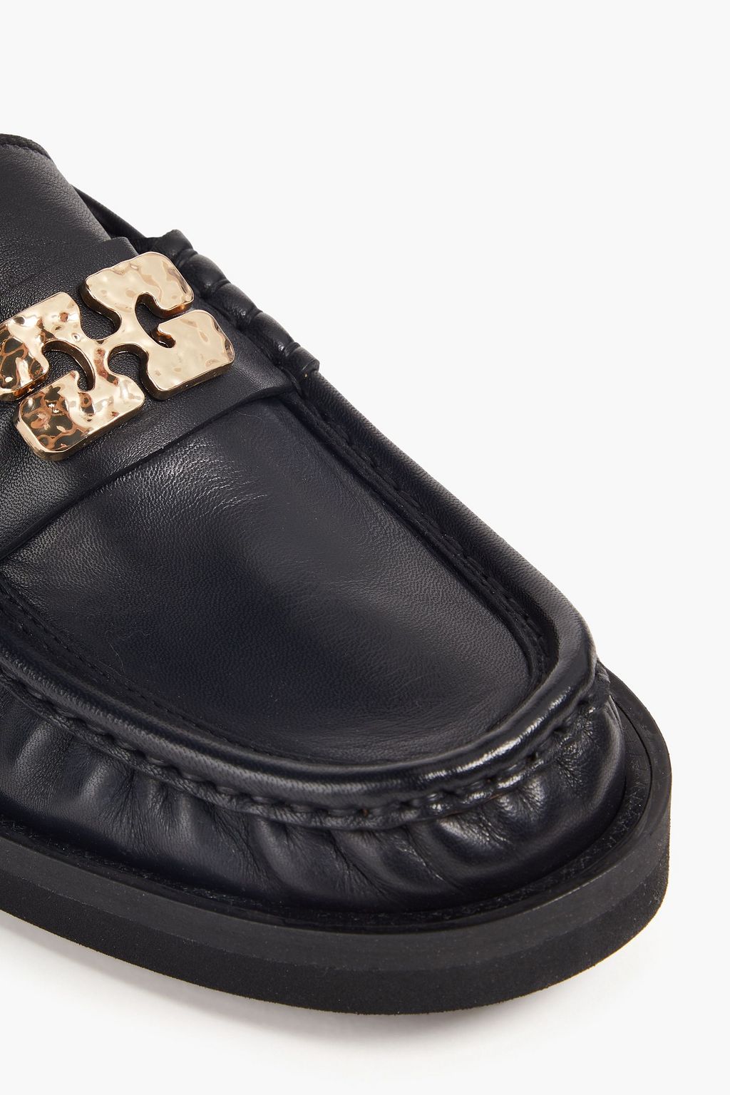GANNI Embellished leather loafers
