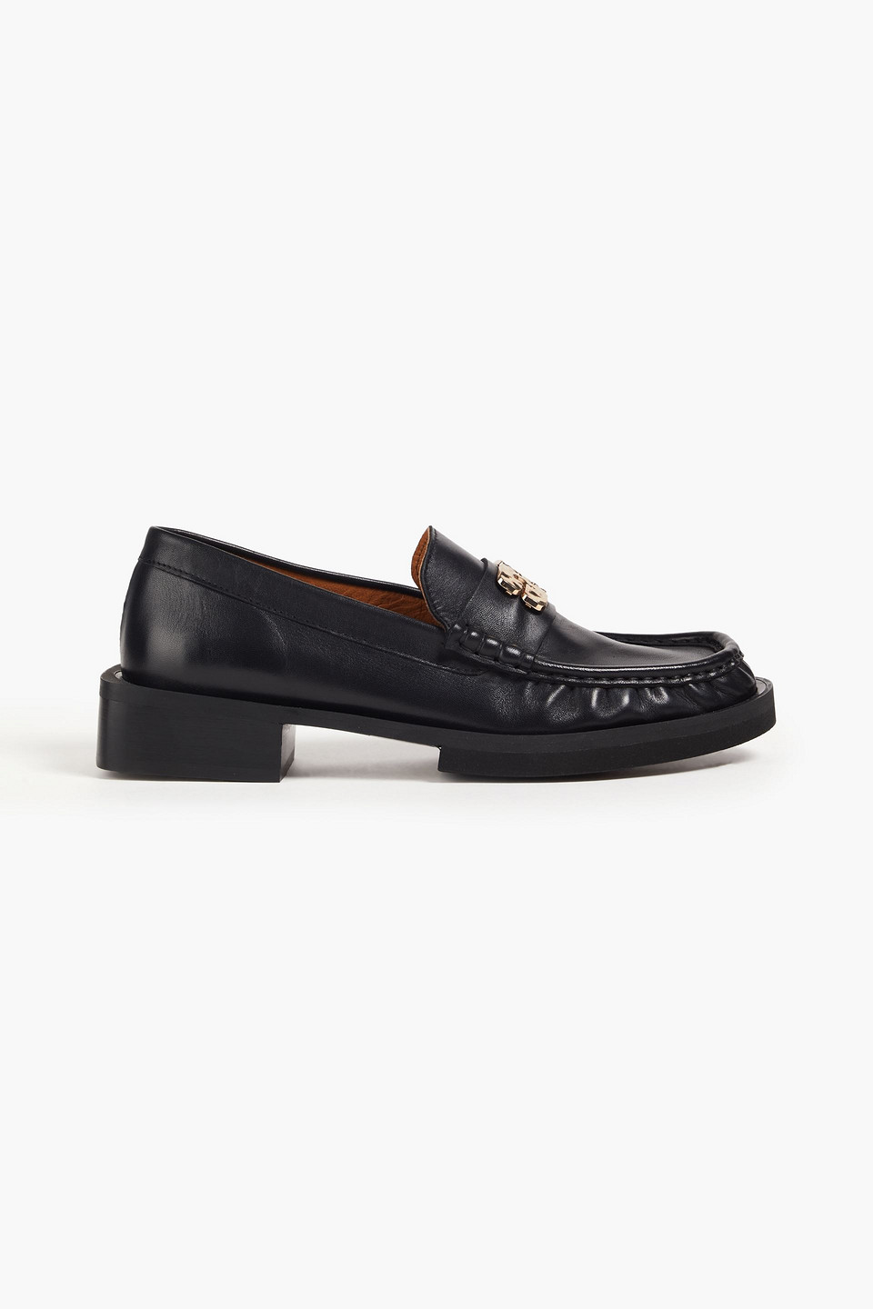 Embellished leather loafers