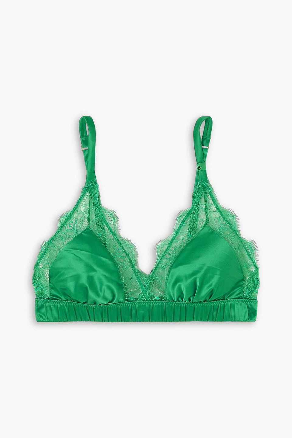 Love lace-trimmed stretch-satin soft-cup triangle bra