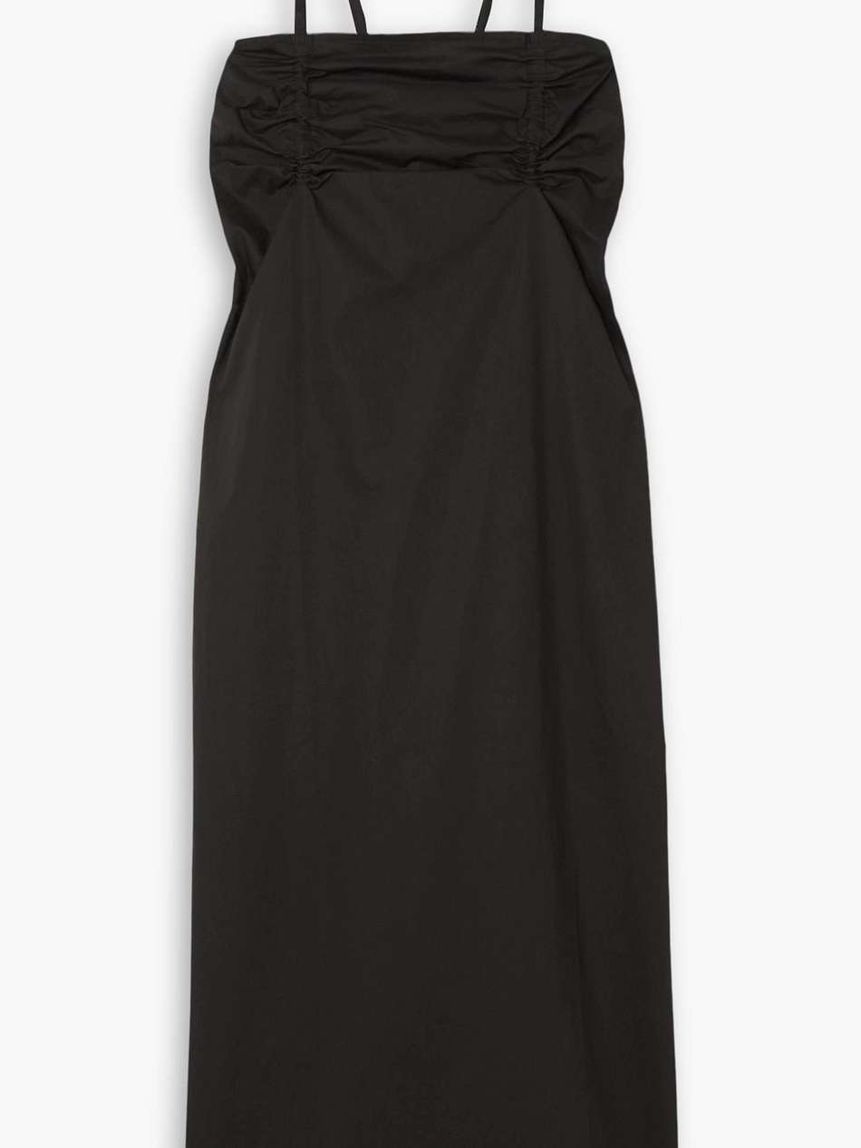 the day ruched cotton-poplin midi dress