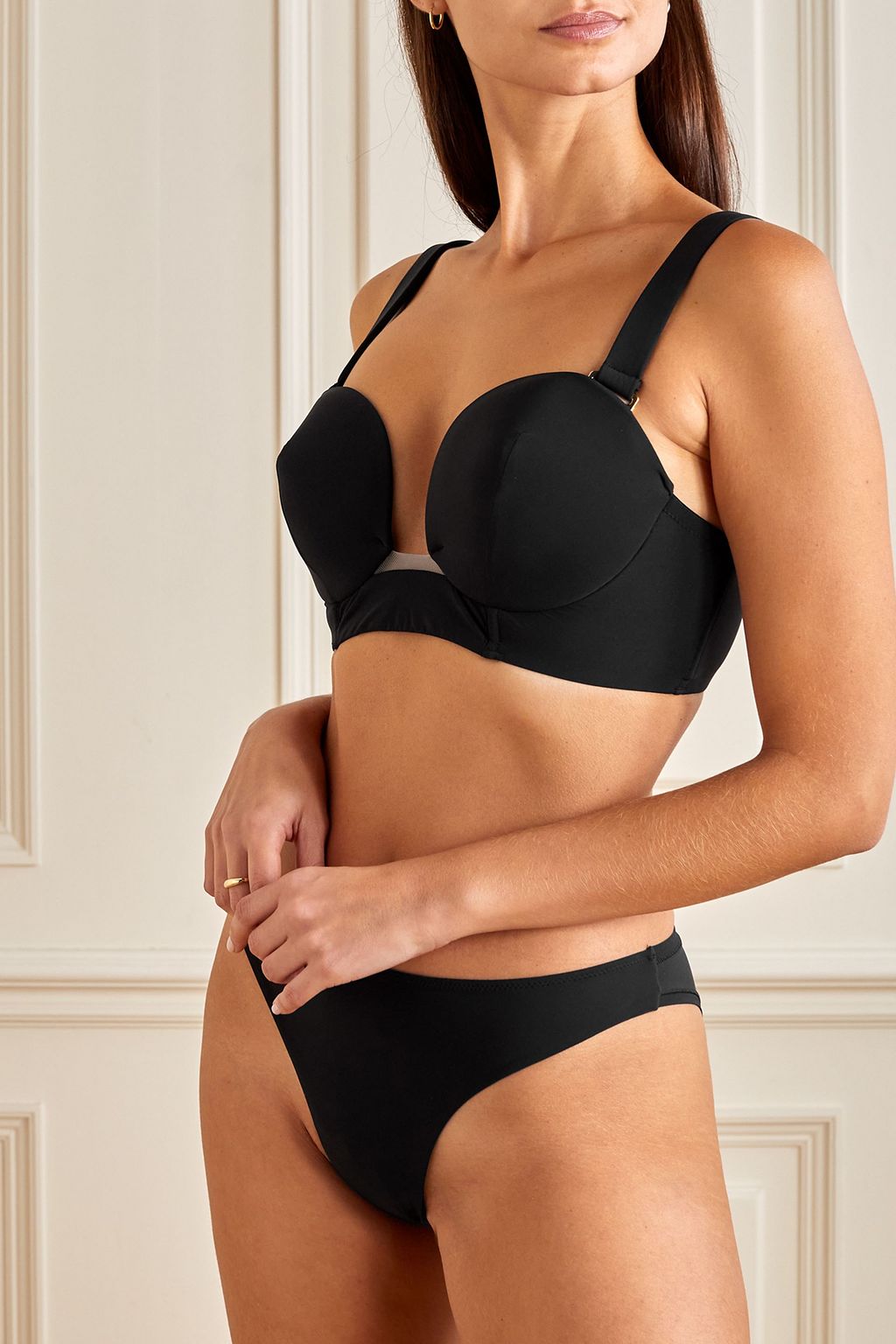 I.D. SARRIERI Loise Bügel-BH aus Stretch-Material mit Mesh-Besatz