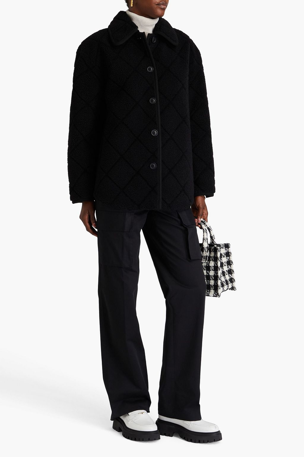 CLAUDIE PIERLOT جاكيت من صوف ناعم اصطناعي مبطّن