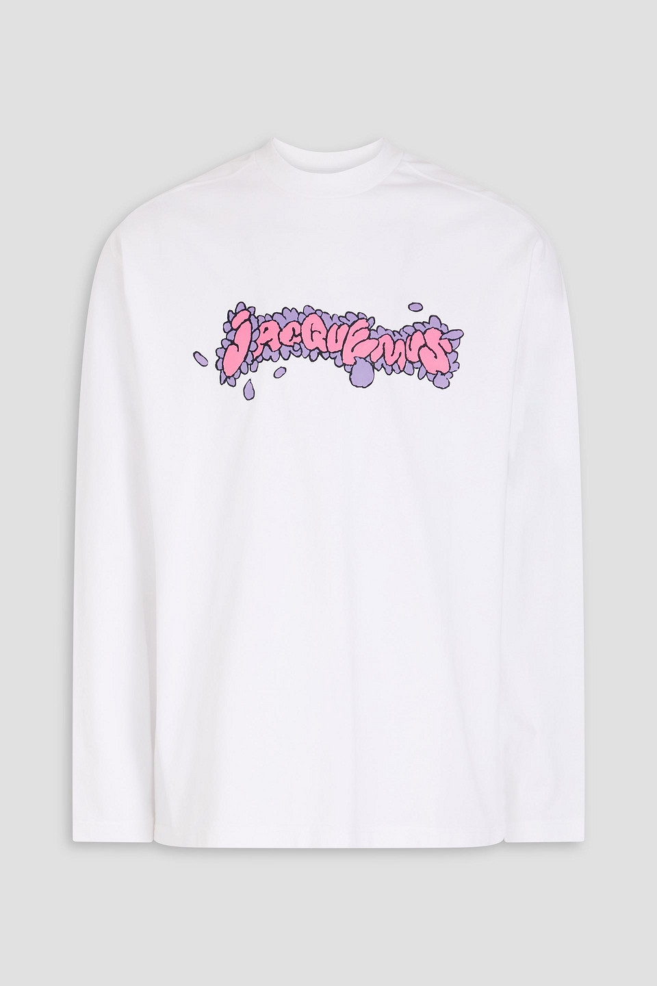 Jacquemus Flower-print Cotton-jersey Long-sleeved T-shirt In White