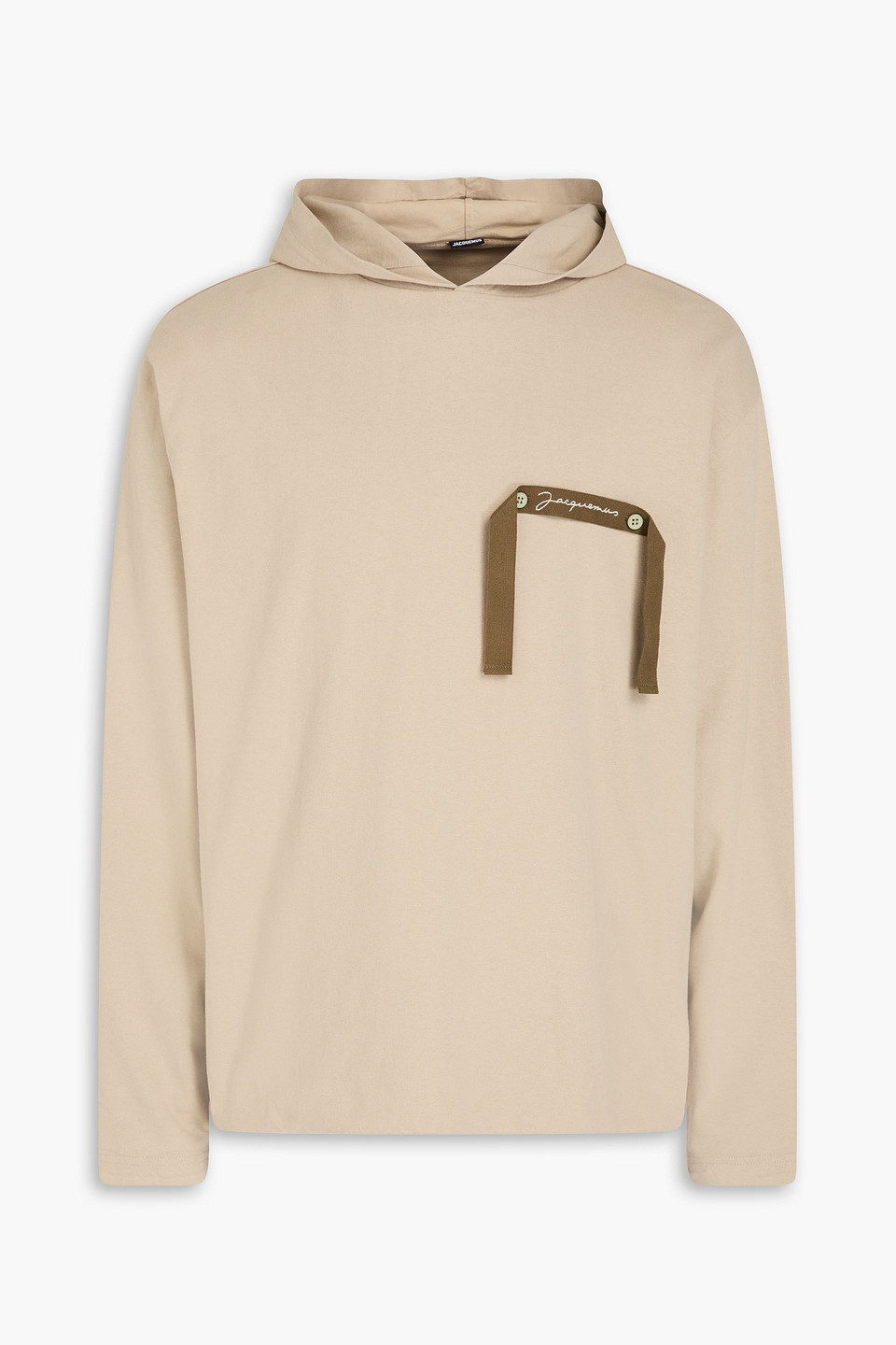 jacquemus - desenho appliquéd cotton-jersey hoodie - neutral - m
