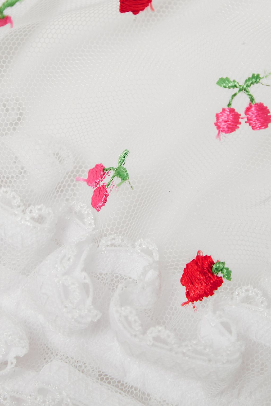 LE PETIT TROU Pomme ruffled embroidered -tulle soft-cup triangle bra