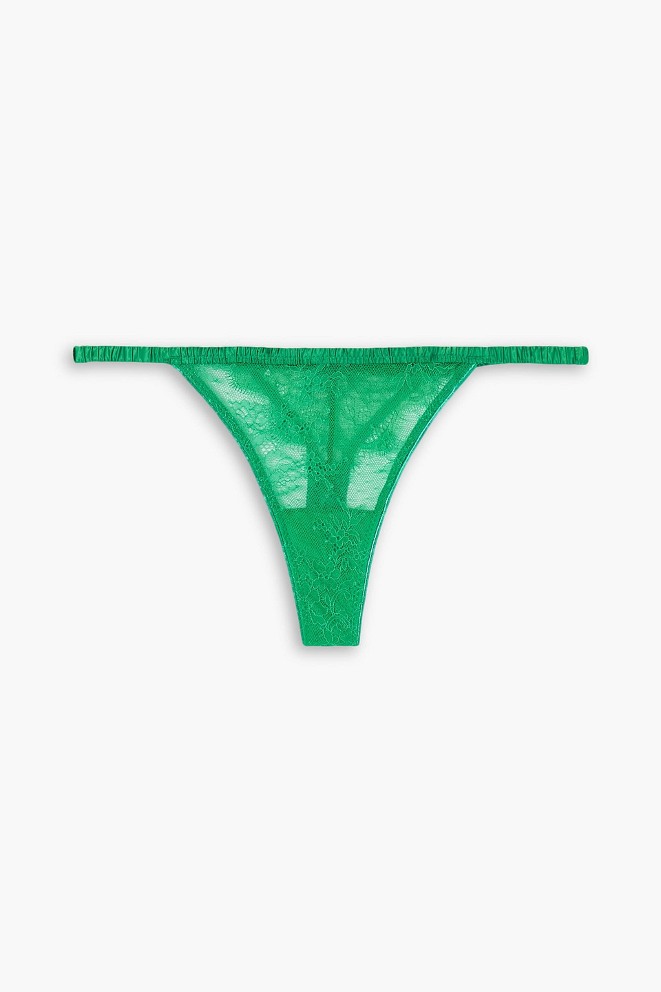 Roomservice stretch satin-trimmed lace thong