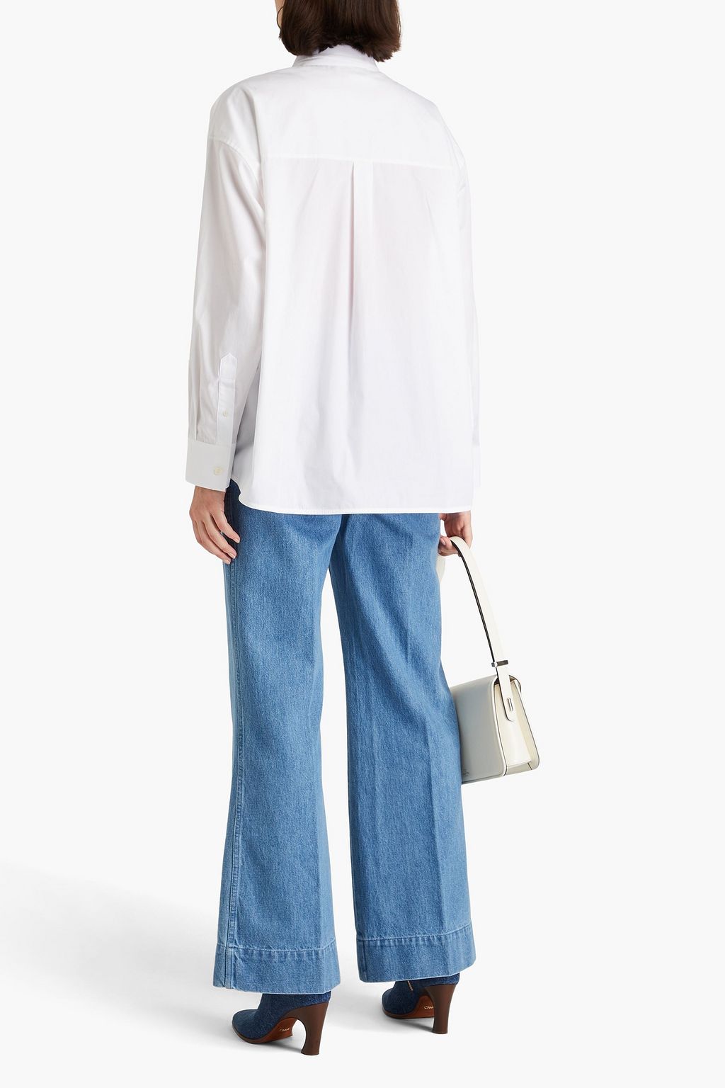 VICTORIA BECKHAM Layered cotton-poplin shirt