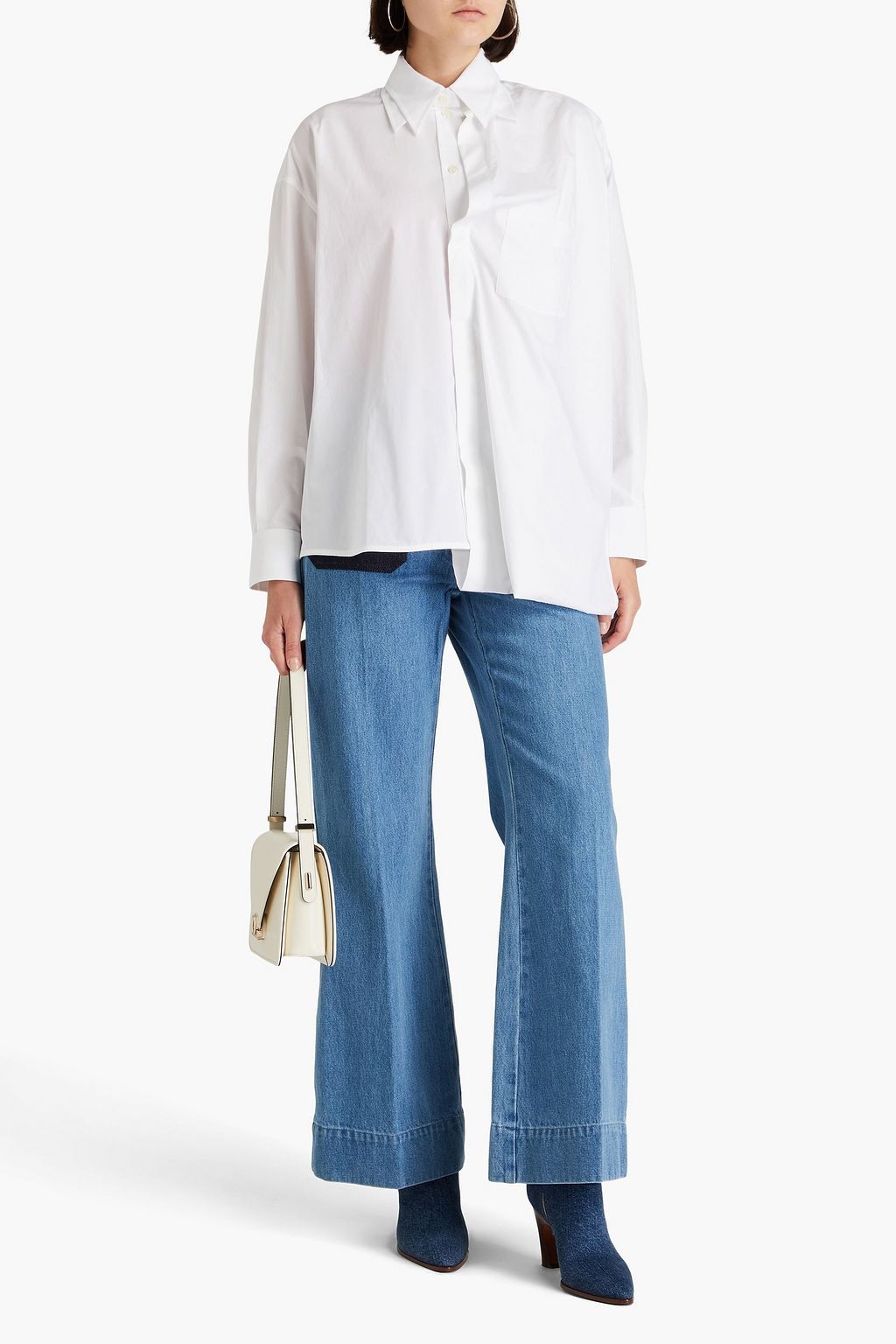 VICTORIA BECKHAM Layered cotton-poplin shirt
