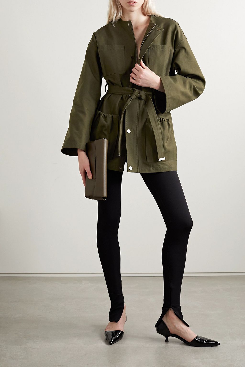 NILI LOTAN Denise belted cotton-canvas jacket