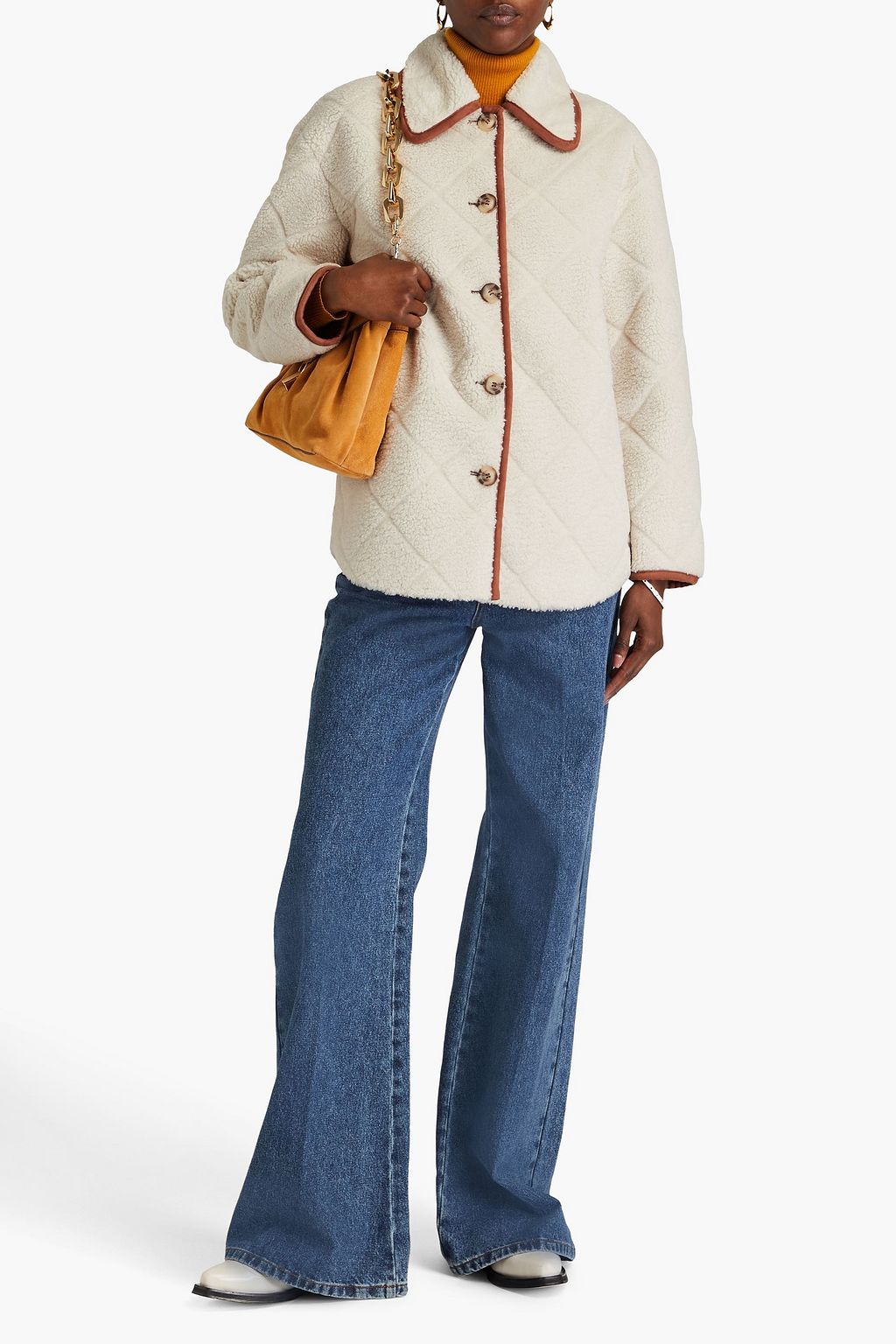 CLAUDIE PIERLOT جاكيت من صوف ناعم اصطناعي مبطّن