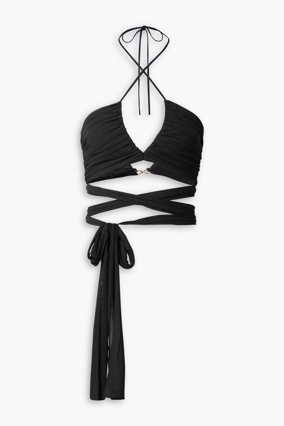 Marika Vera Brooke Stretch-mesh Halterneck Bra Top In Black