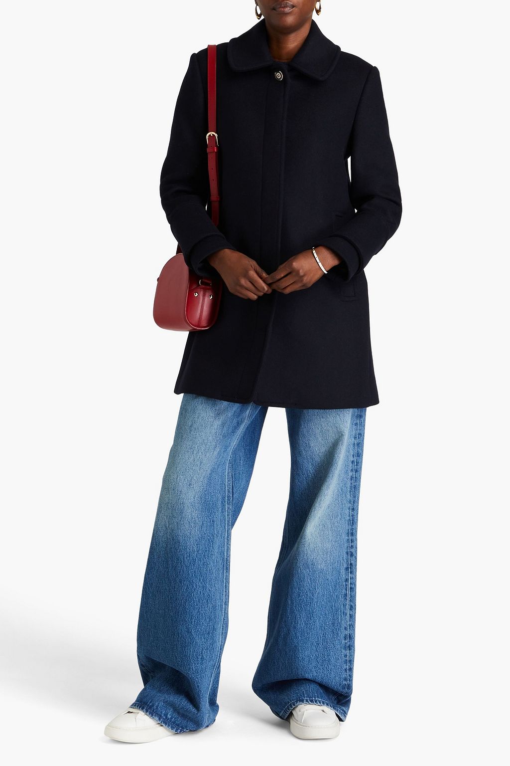 CLAUDIE PIERLOT 울 혼방 펠트 코트