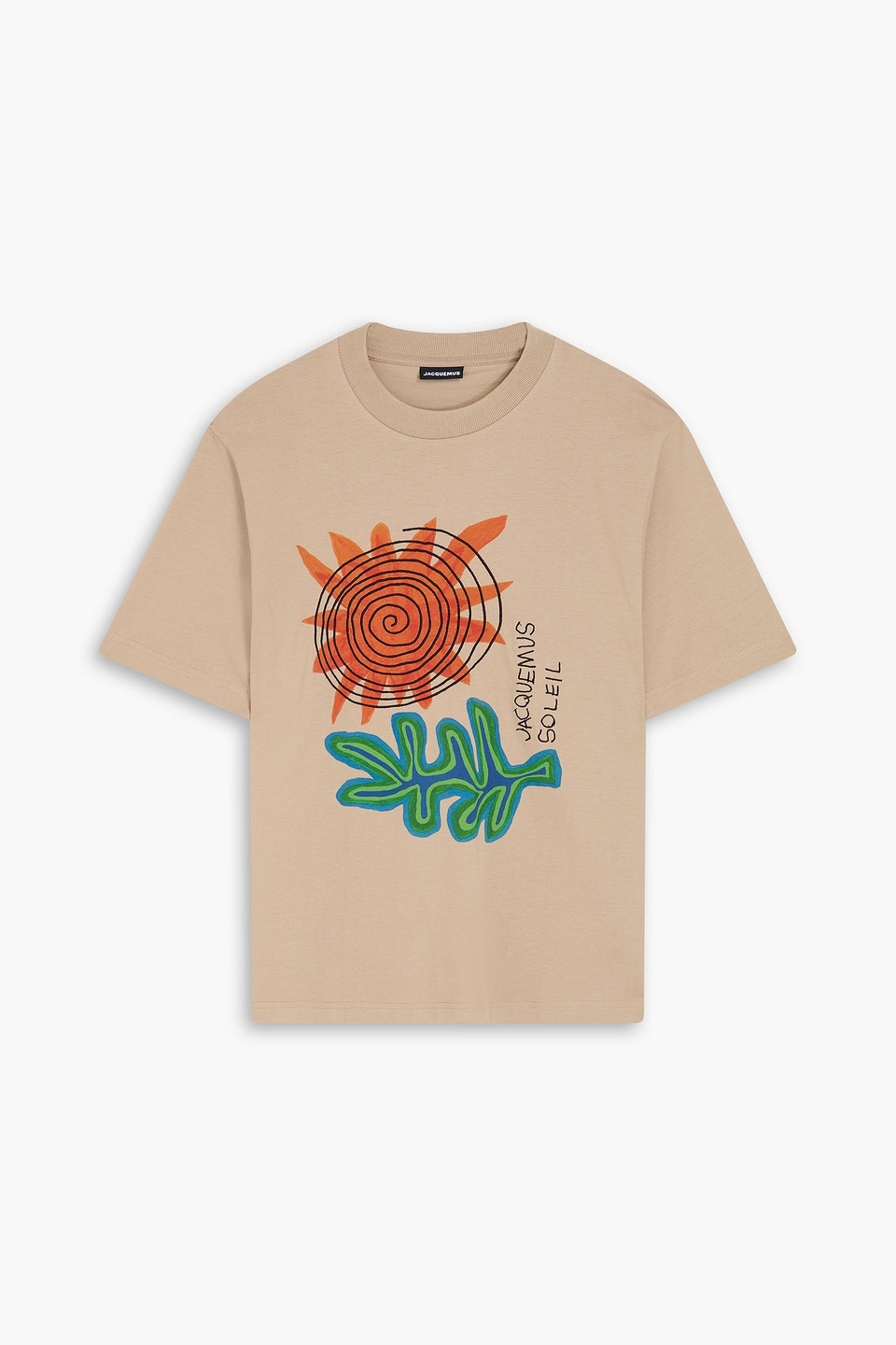 Jacquemus Soalheiro Printed Cotton-jersey T-shirt In Mushroom
