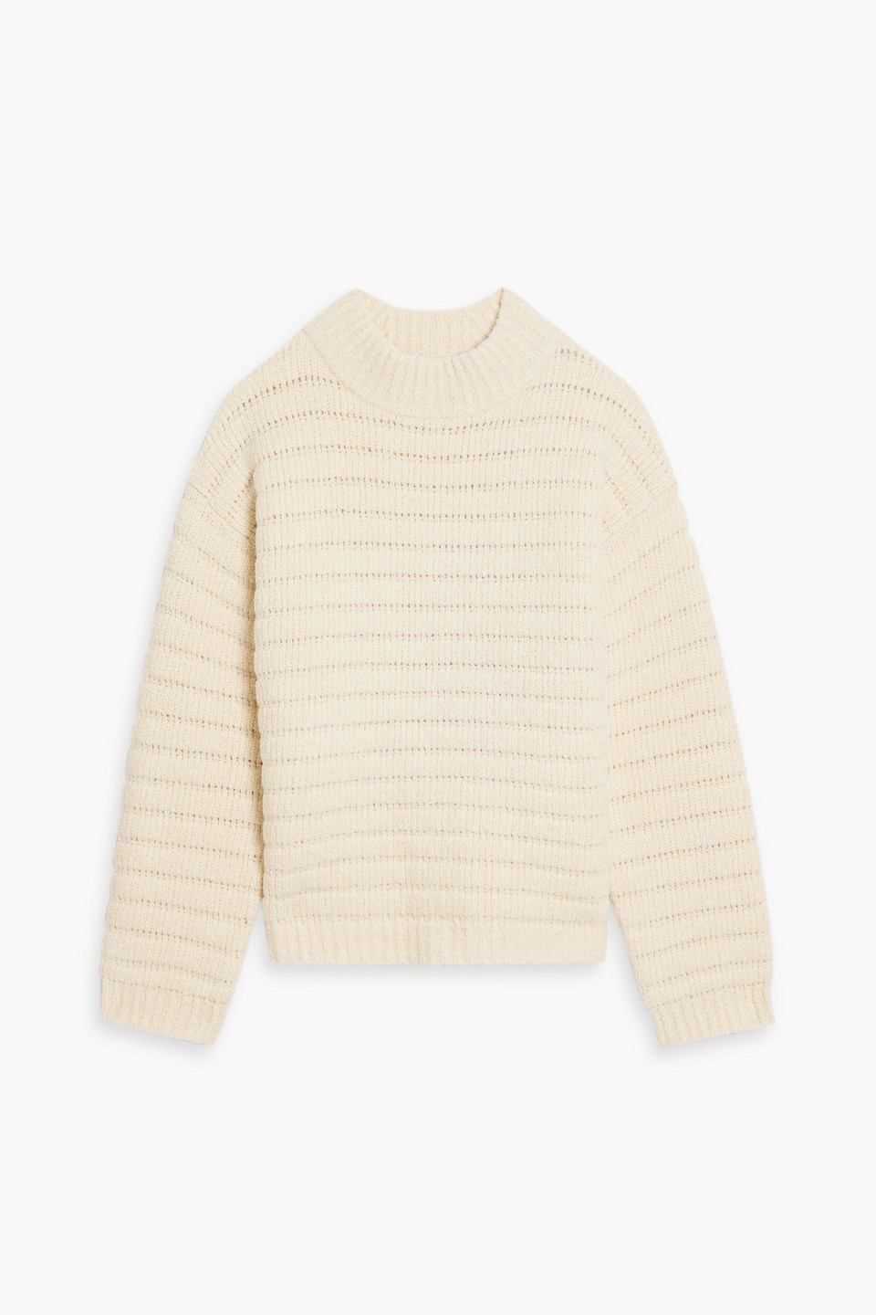 Loulou Studio Calton Ribbed Pointelle-knit Merino Wool-blend Turtleneck Sweater In Cream