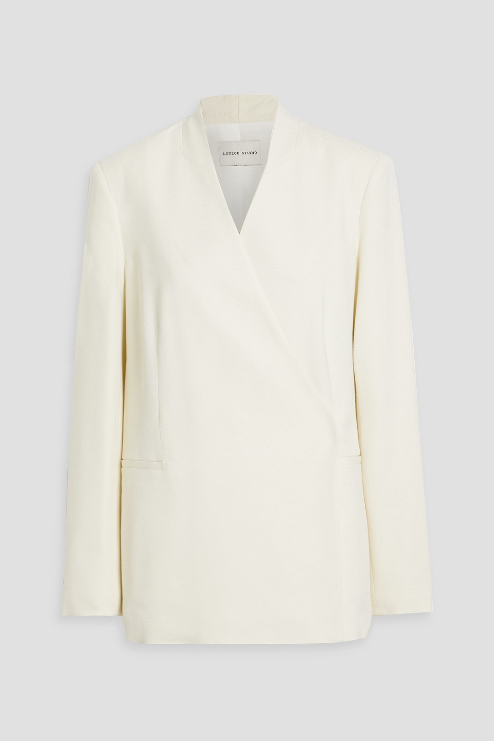 Loulou Studio Sandyato Double-breasted Twill Blazer In Ivory