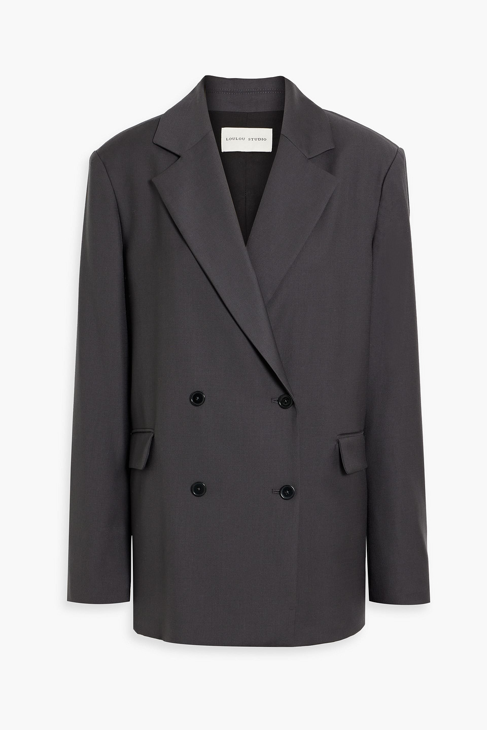 Loulou Studio New Donau Double-breasted Wool-twill Blazer In Dark Gray