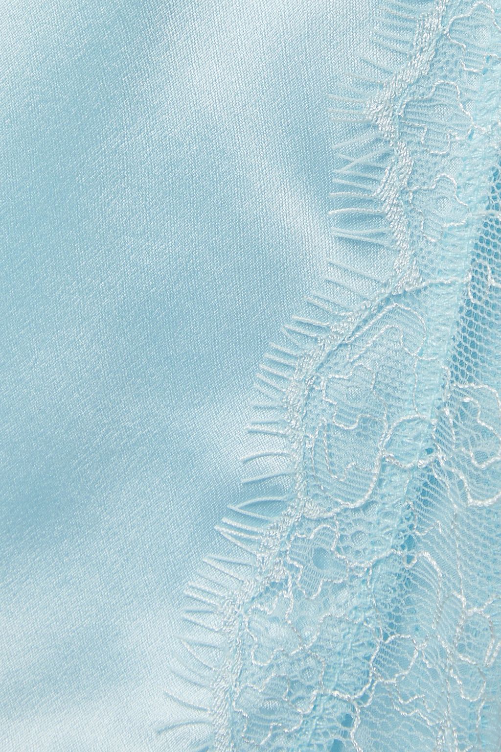 MAISON ESSENTIELE Lace-trimmed silk-satin pajama shorts