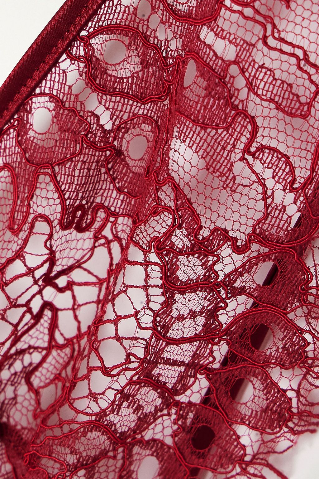 COCO DE MER Astrantia satin-trimmed corded Leavers lace underwired plunge bra