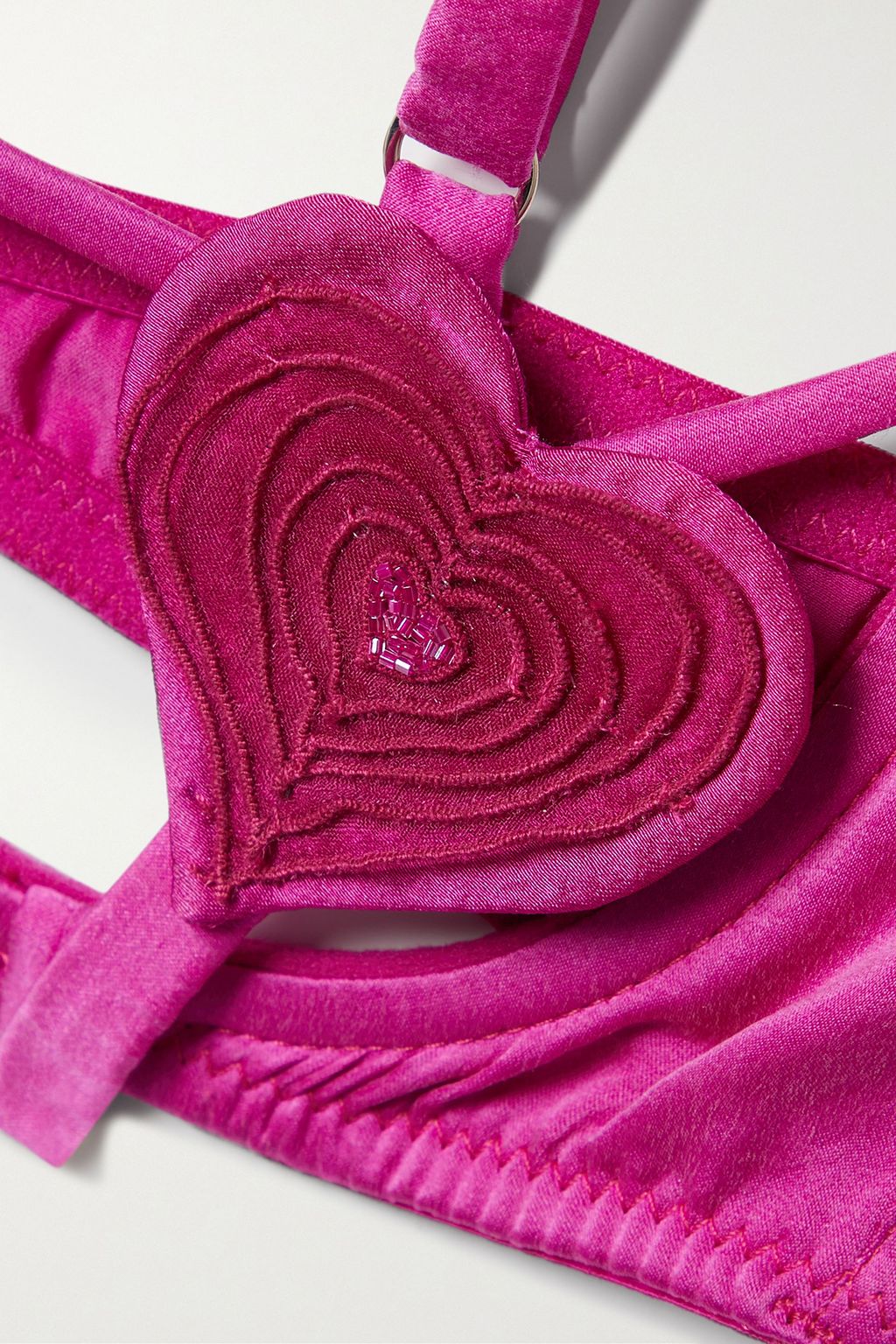 FLEUR DU MAL حمالة صدر بالكونيت Novelty Heart بأسلاك سفلية من الساتان بفتحات