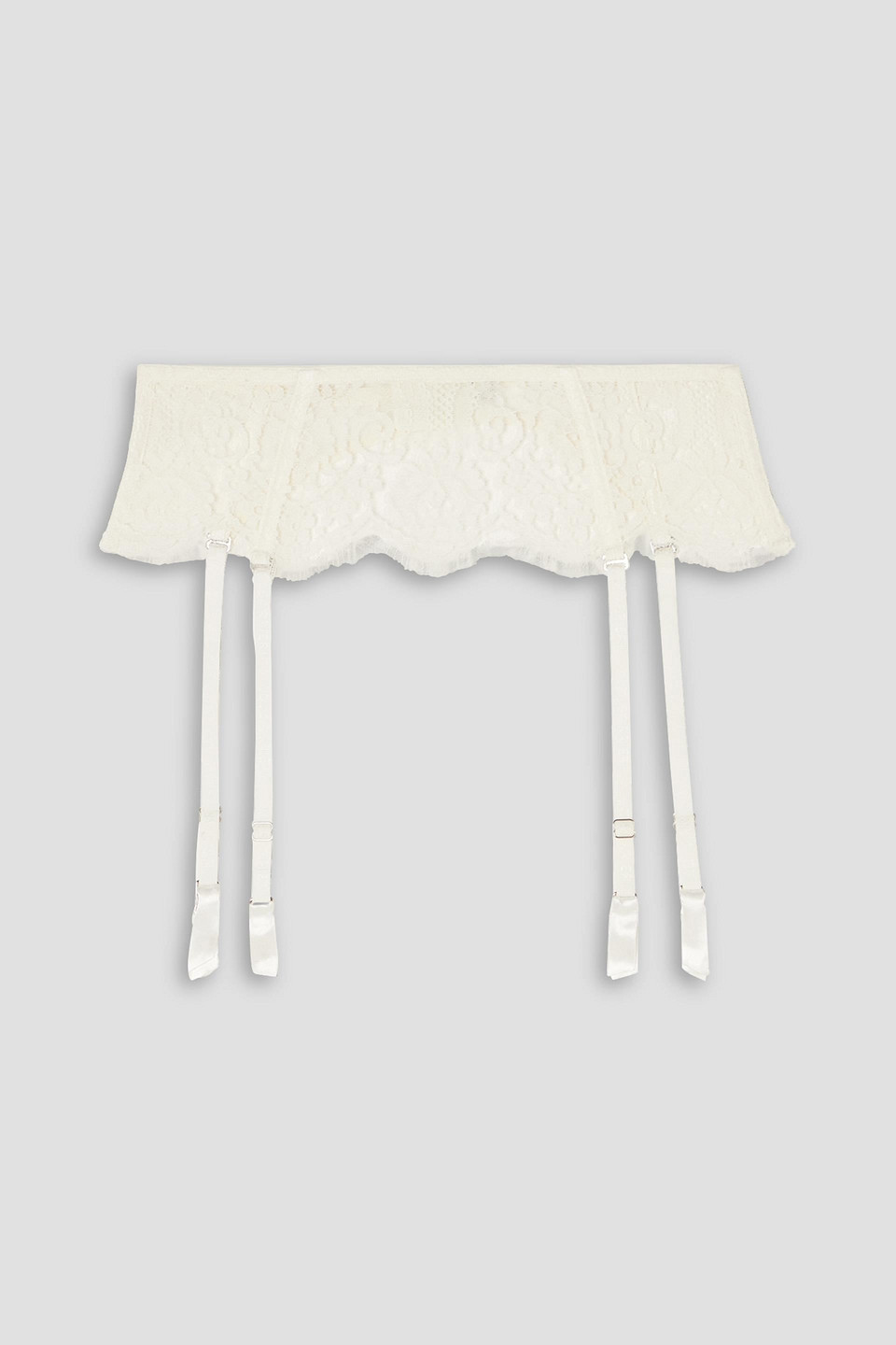 A Night in Marrakech satin-trimmed cotton-blend lace suspender belt
