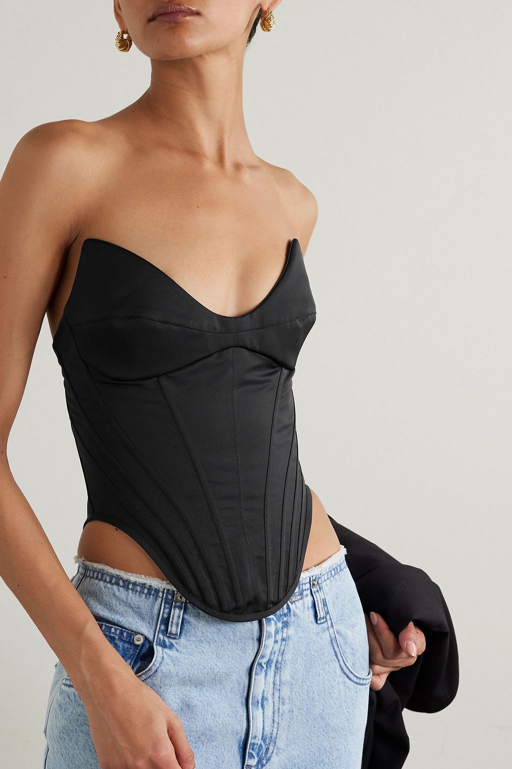 ROSAMOSARIO Mystery Girl satin bustier top