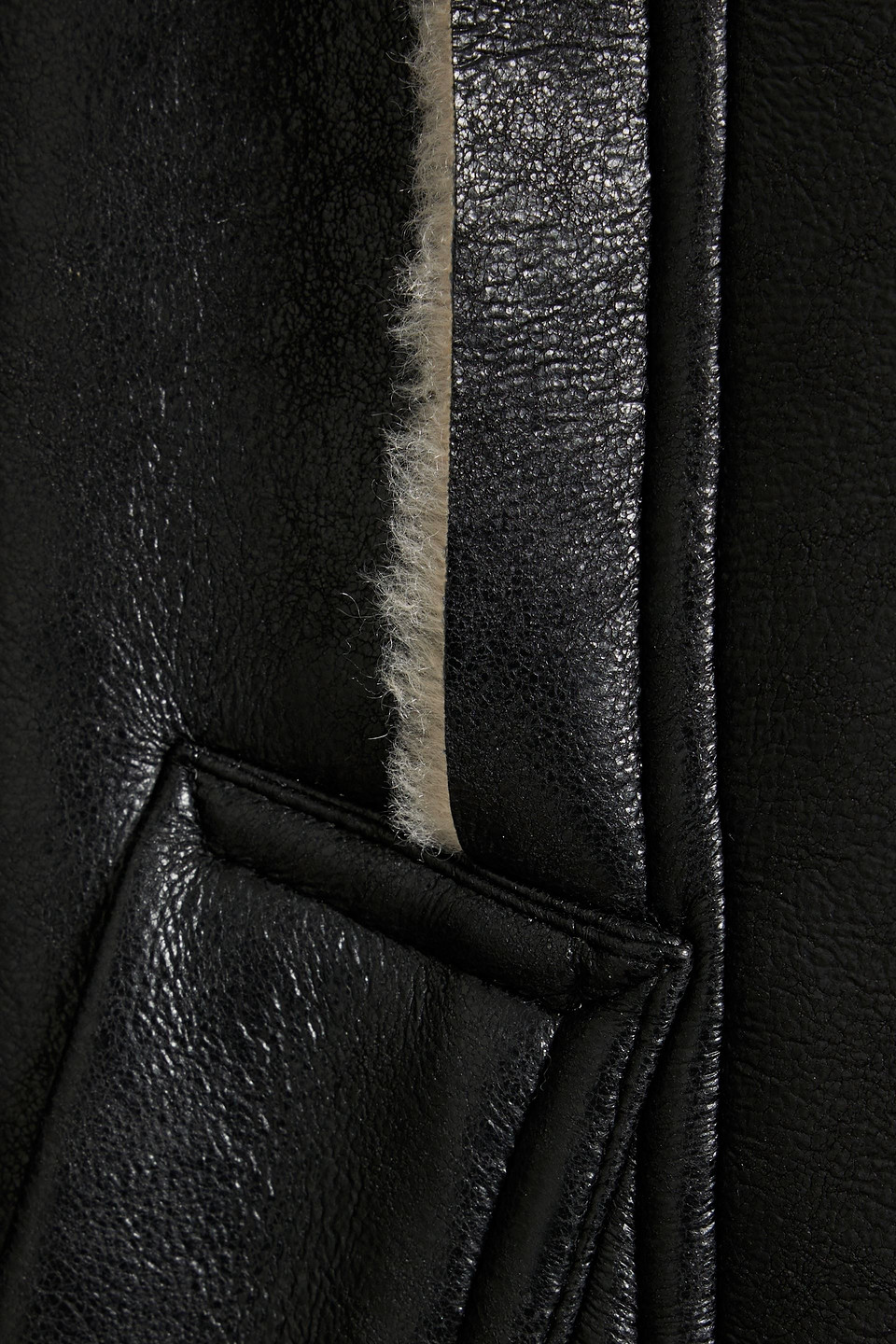 Stand Studio Black Faux-fur Trim Coat In Black