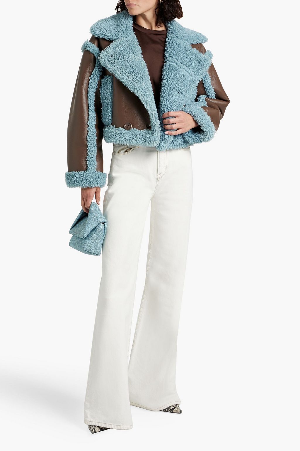 STAND STUDIO Double-breasted faux leather jacket
