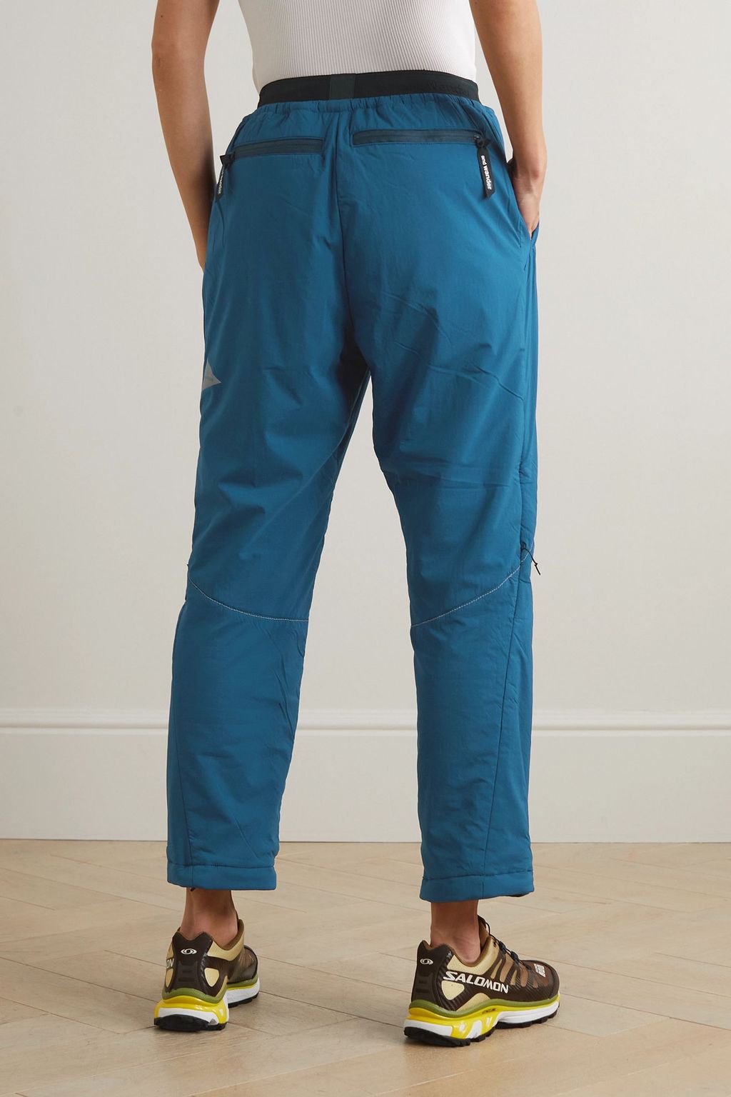 AND WANDER Alpha Air padded brushed-shell tapered pants