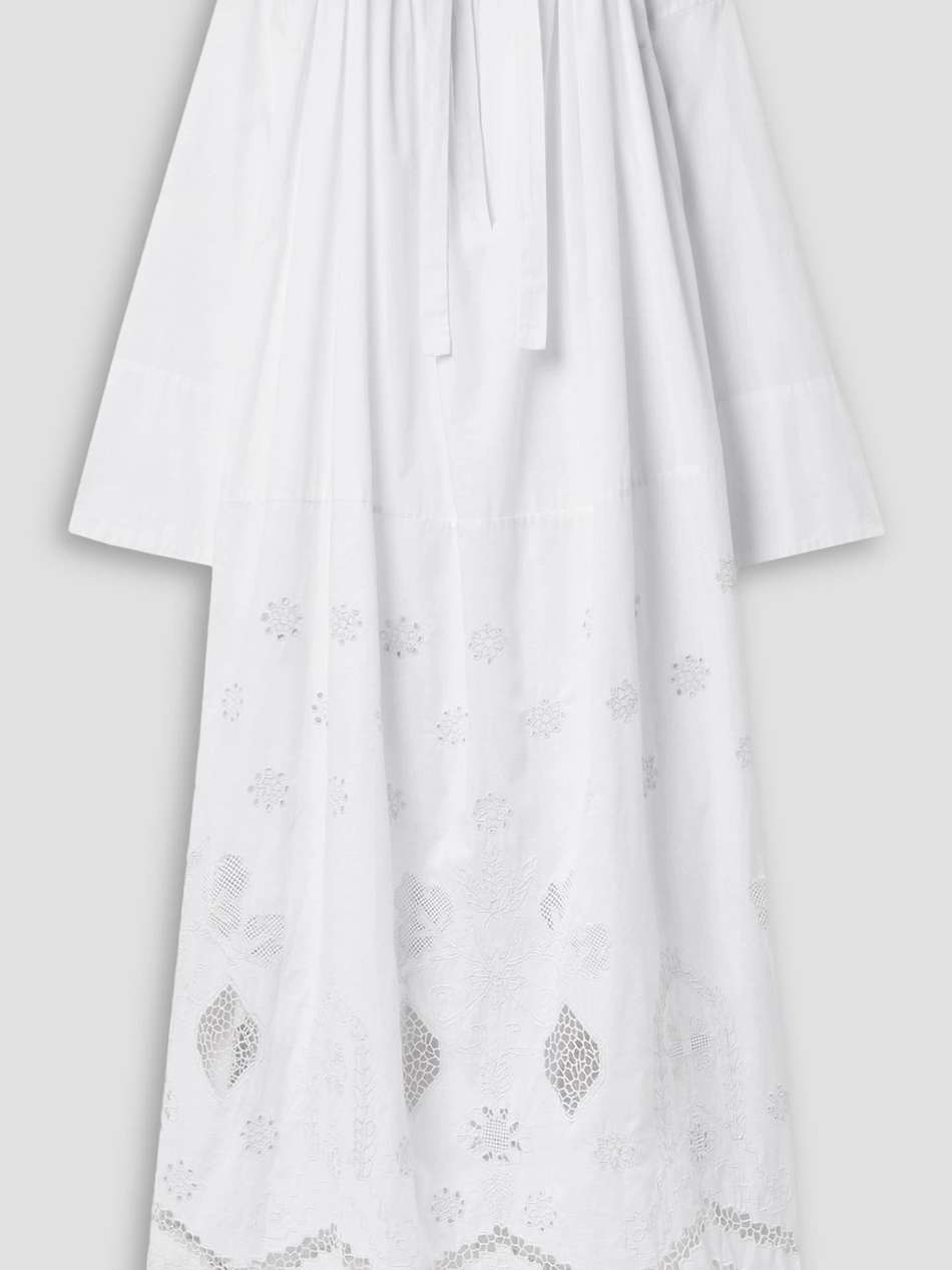 nelya broderie anglaise-trimmed cotton-voile maxi dress