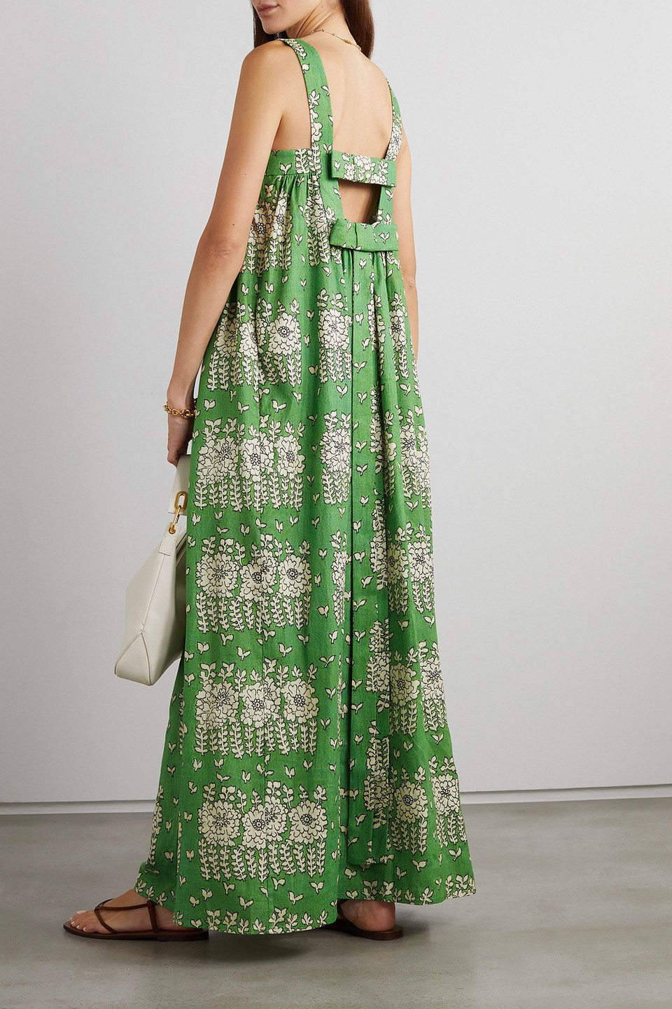 Oroton Posie floral-print linen maxi dress | Smart Closet