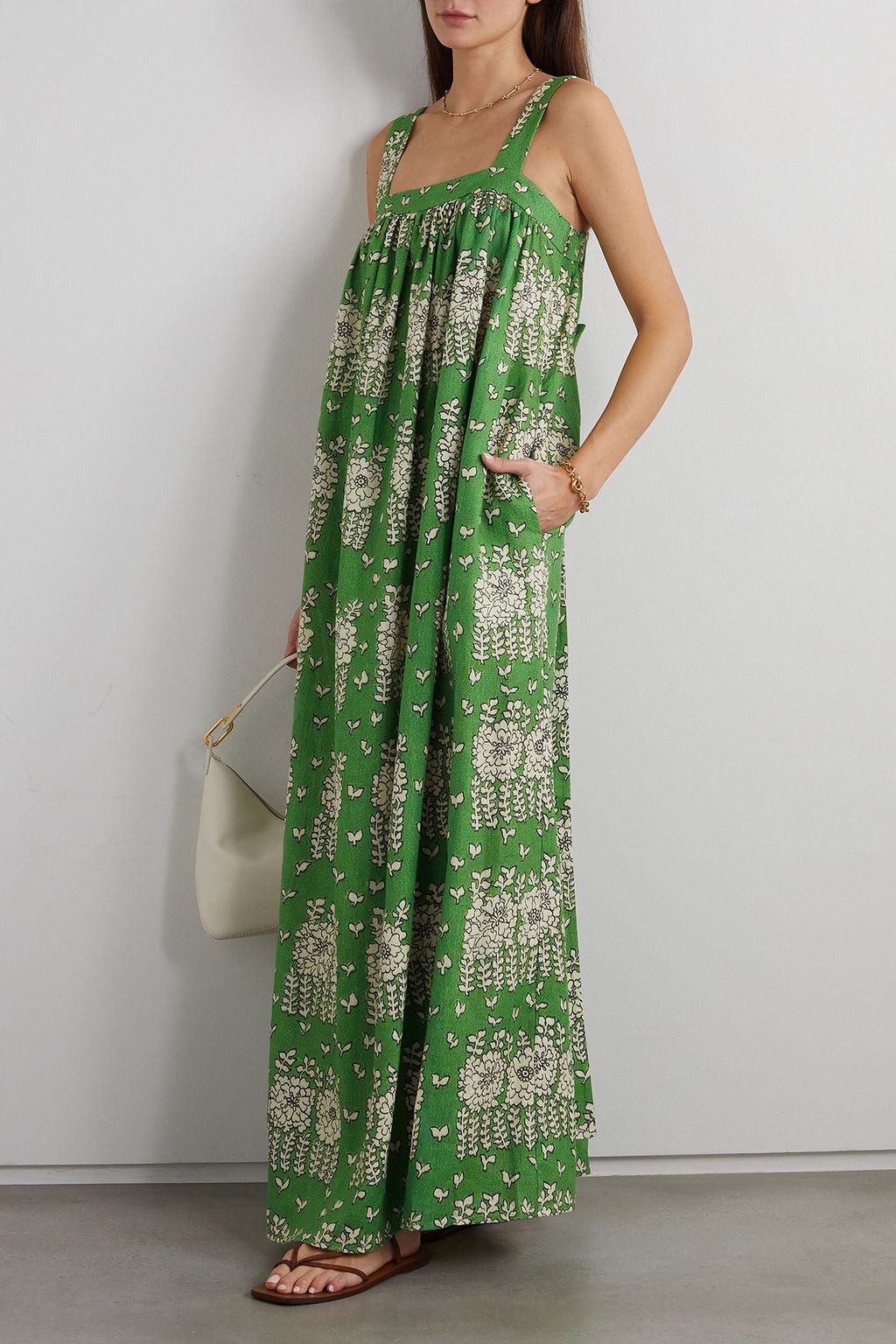 OROTON Posie floral-print linen maxi dress