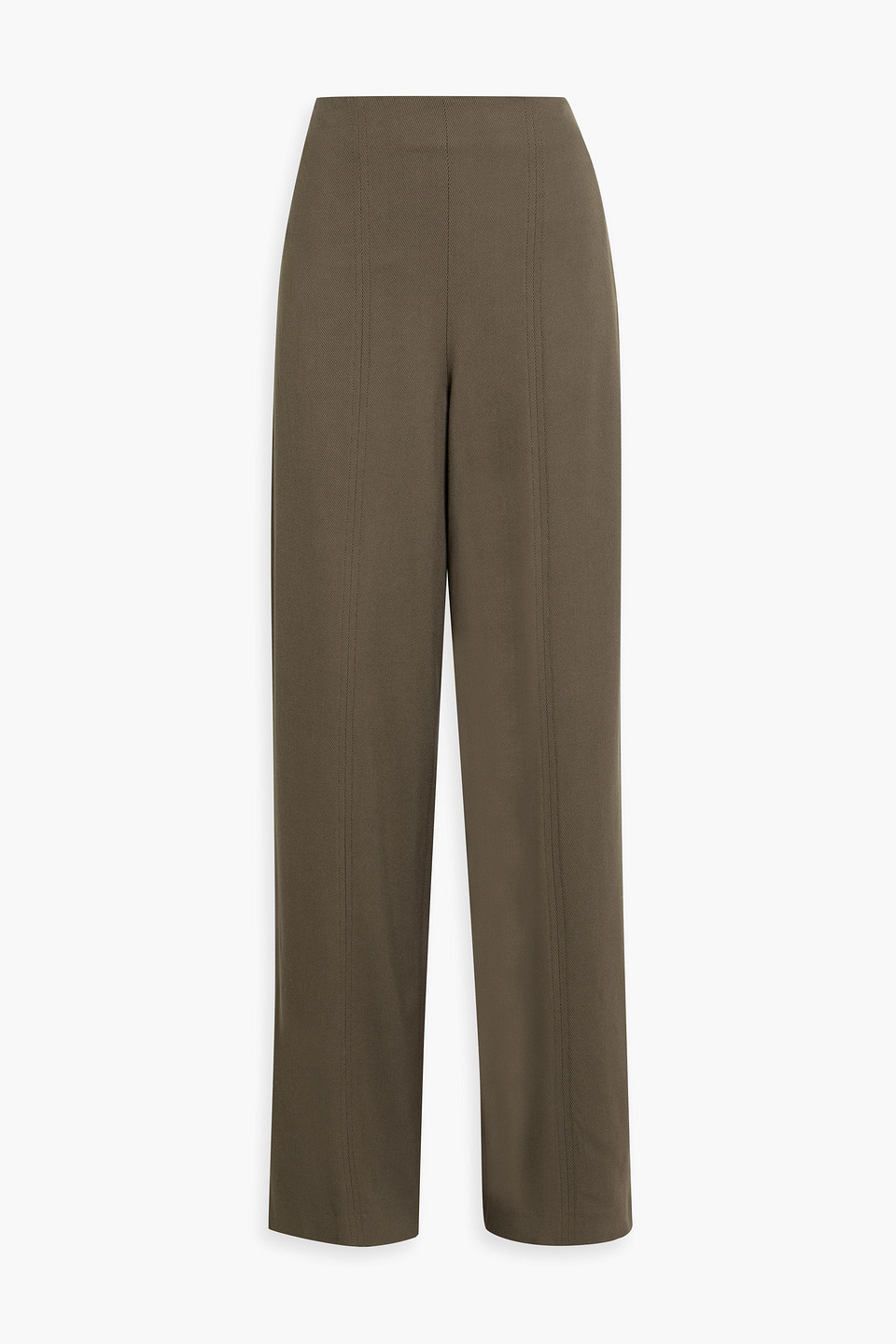 Loulou Studio Elastic Twill Trousers In Brown