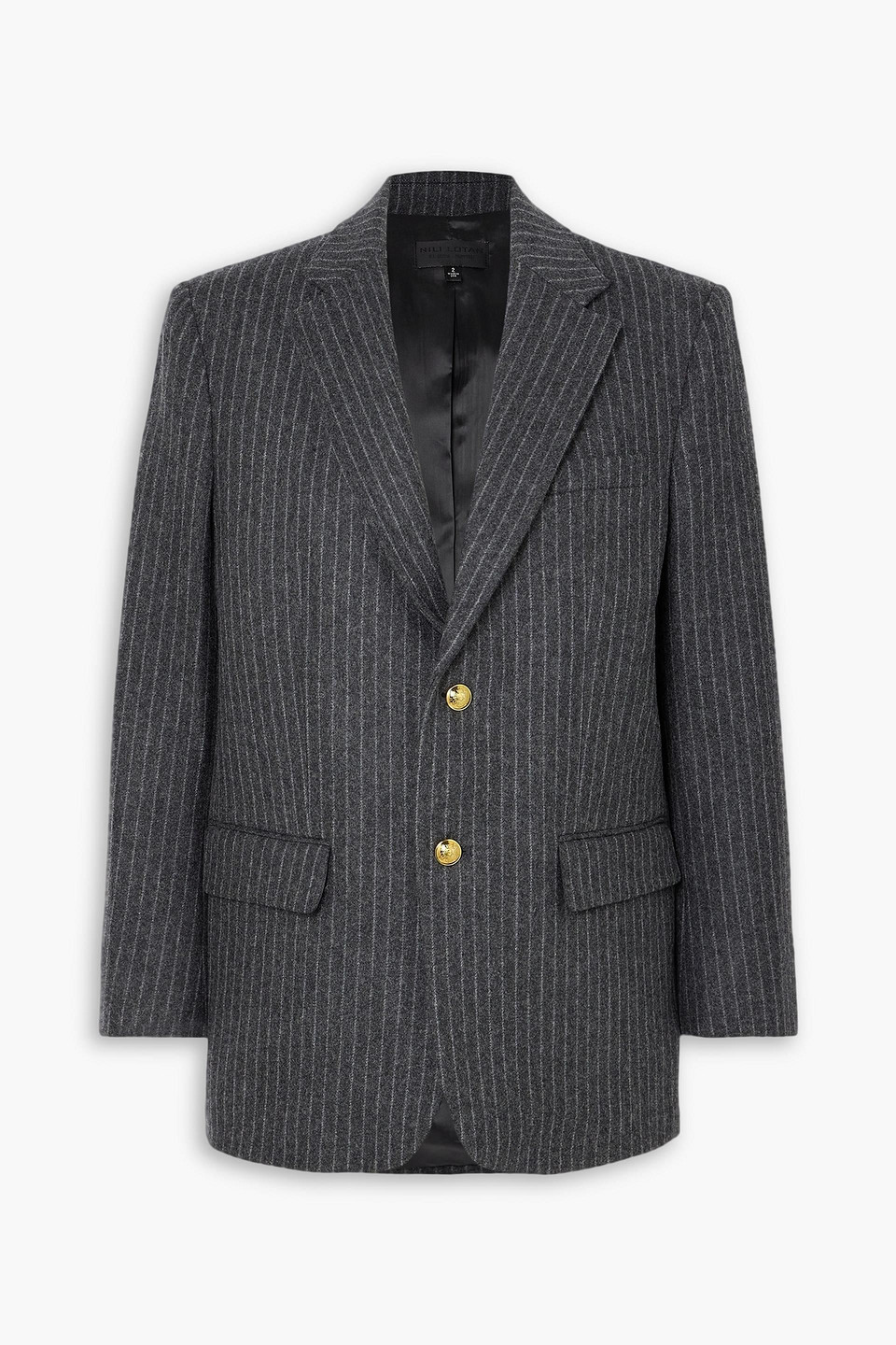Nili Lotan Paul Pinstriped Wool Blazer In Charcoal