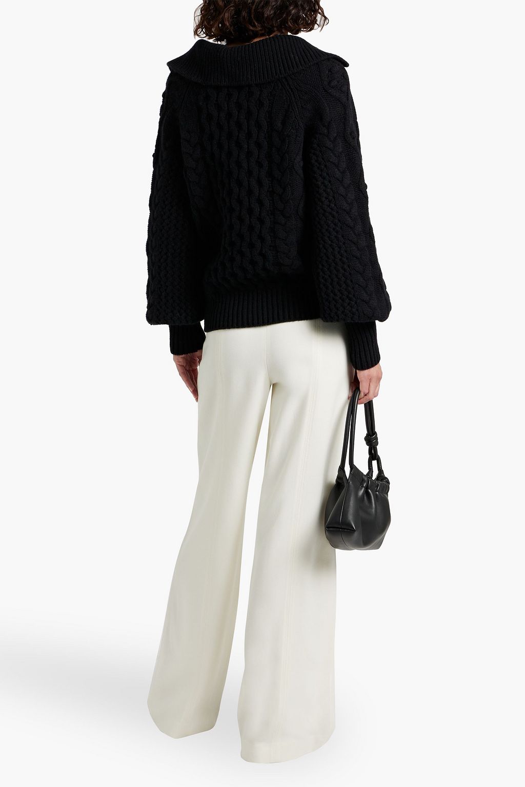 LOULOU STUDIO Cable-knit wool and cashmere-blend polo sweater