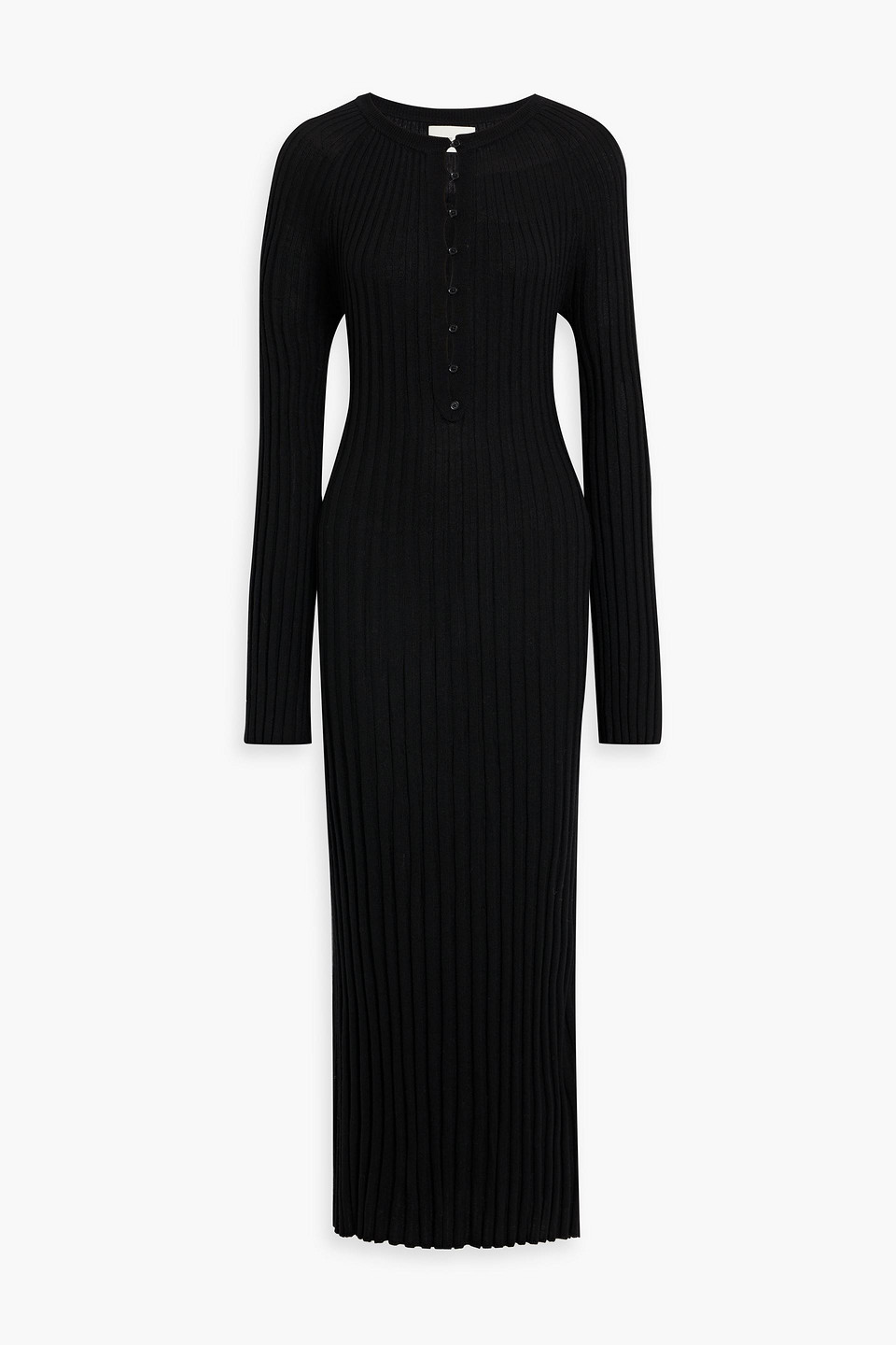 Loulou Studio Nosaro Ribbed Wool Maxi Dress In Black