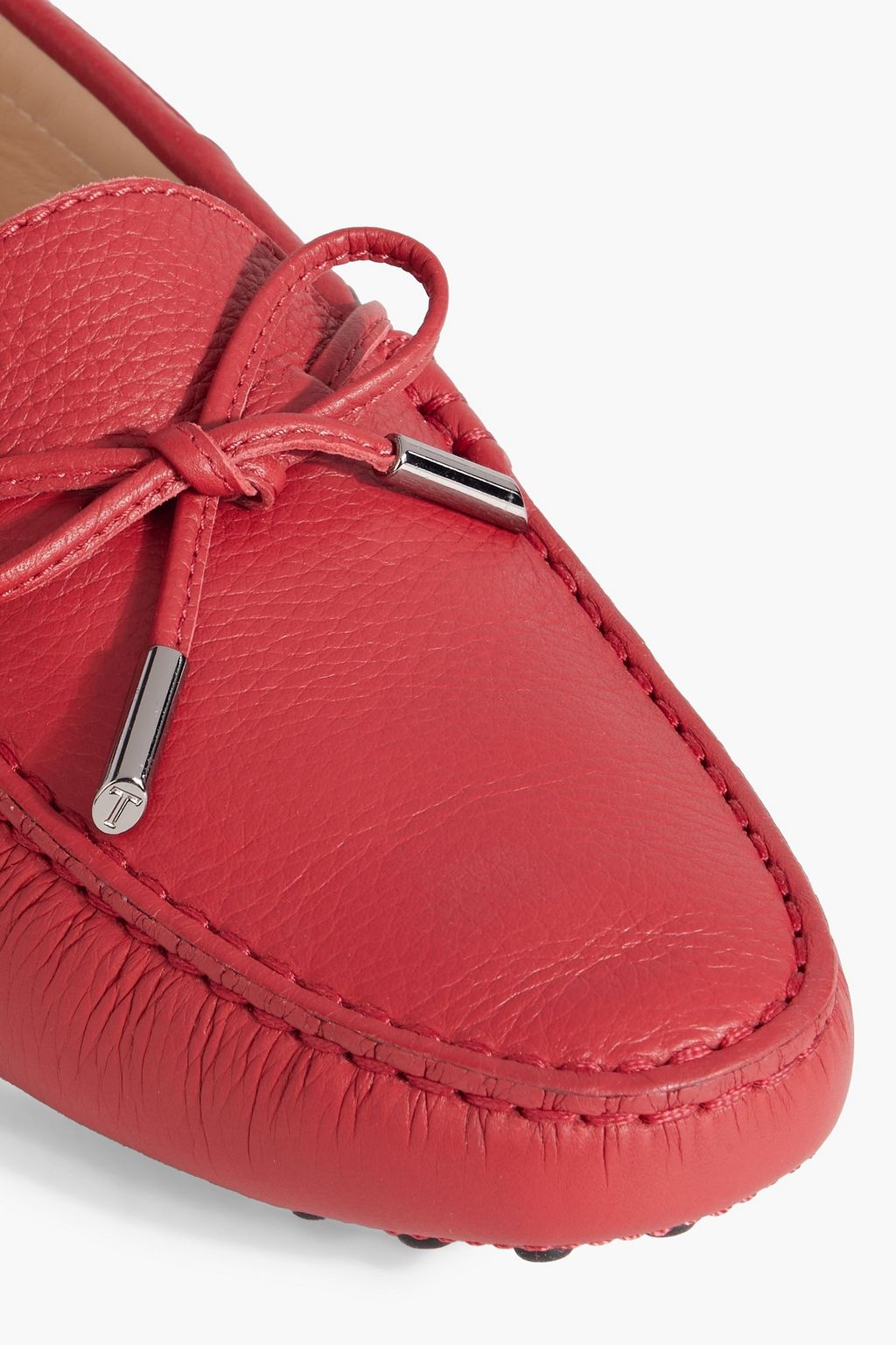 TOD'S Heaven Lacetto pebbled-leather loafers