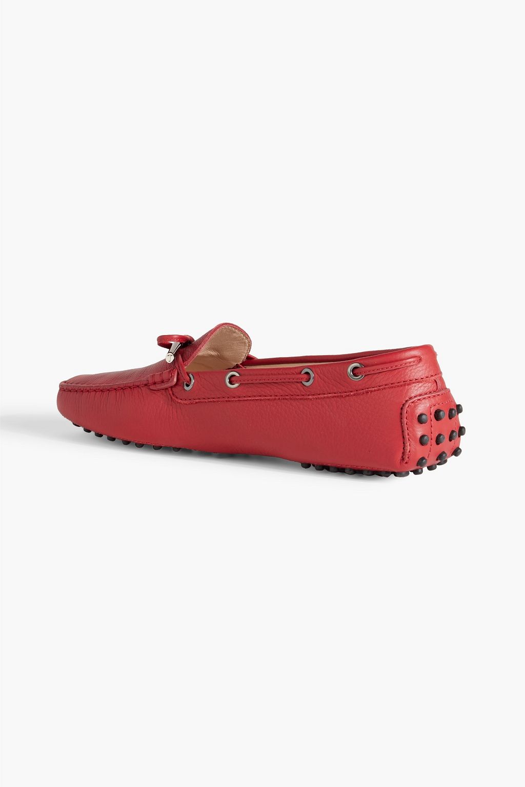 TOD'S Heaven Lacetto pebbled-leather loafers
