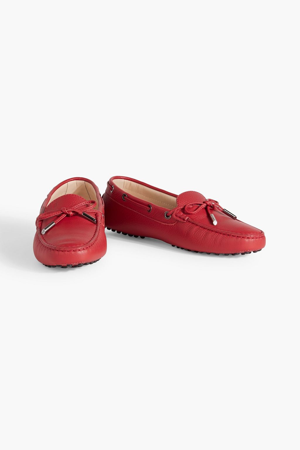 TOD'S Heaven Lacetto pebbled-leather loafers