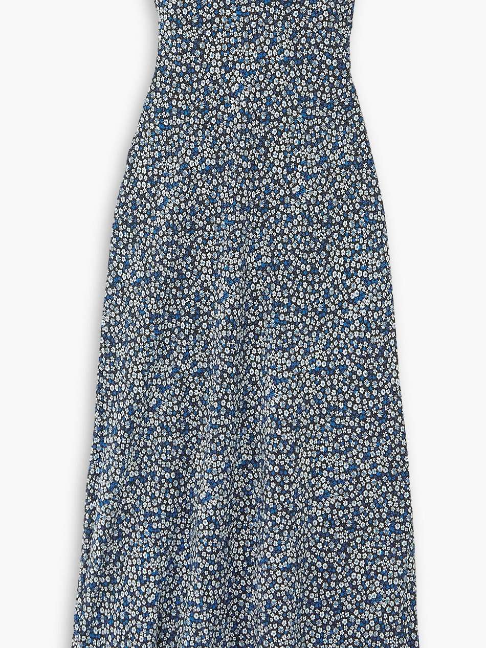 strapless floral-print  silk crepe de chine maxi dress