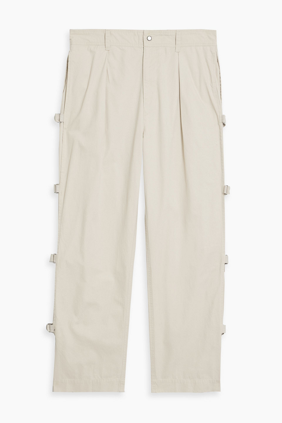 Isabel Marant Ogiel Buckle-detailed Cotton Pants In Beige