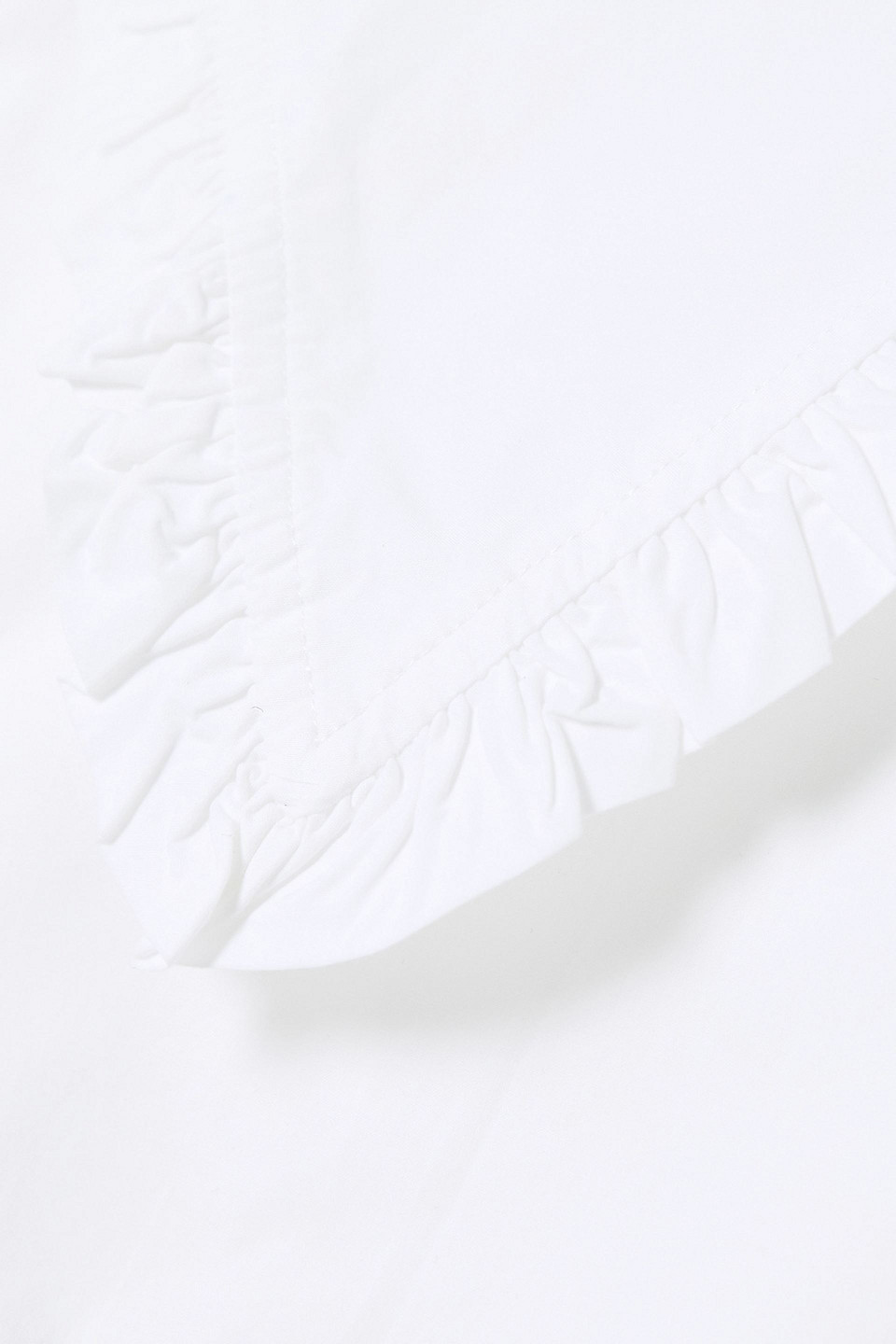 Ganni + Net Sustain Ruffled Organic Cotton-poplin Blouse In White